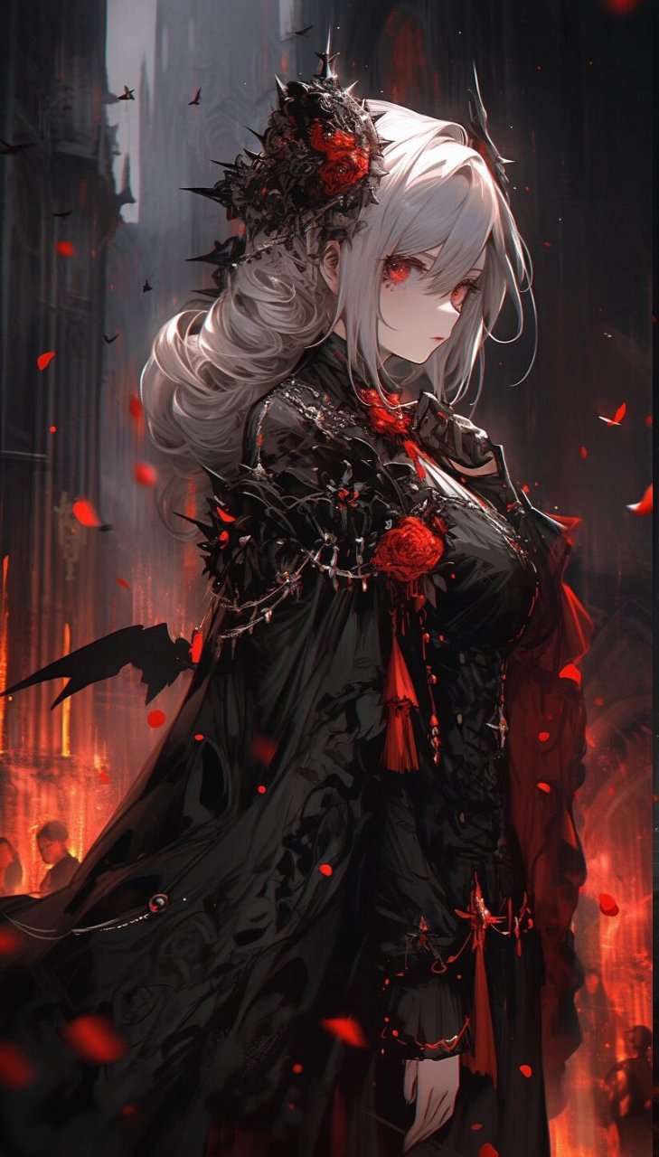 暗黑系 | 哥特风 | 女生头像壁纸插画素材