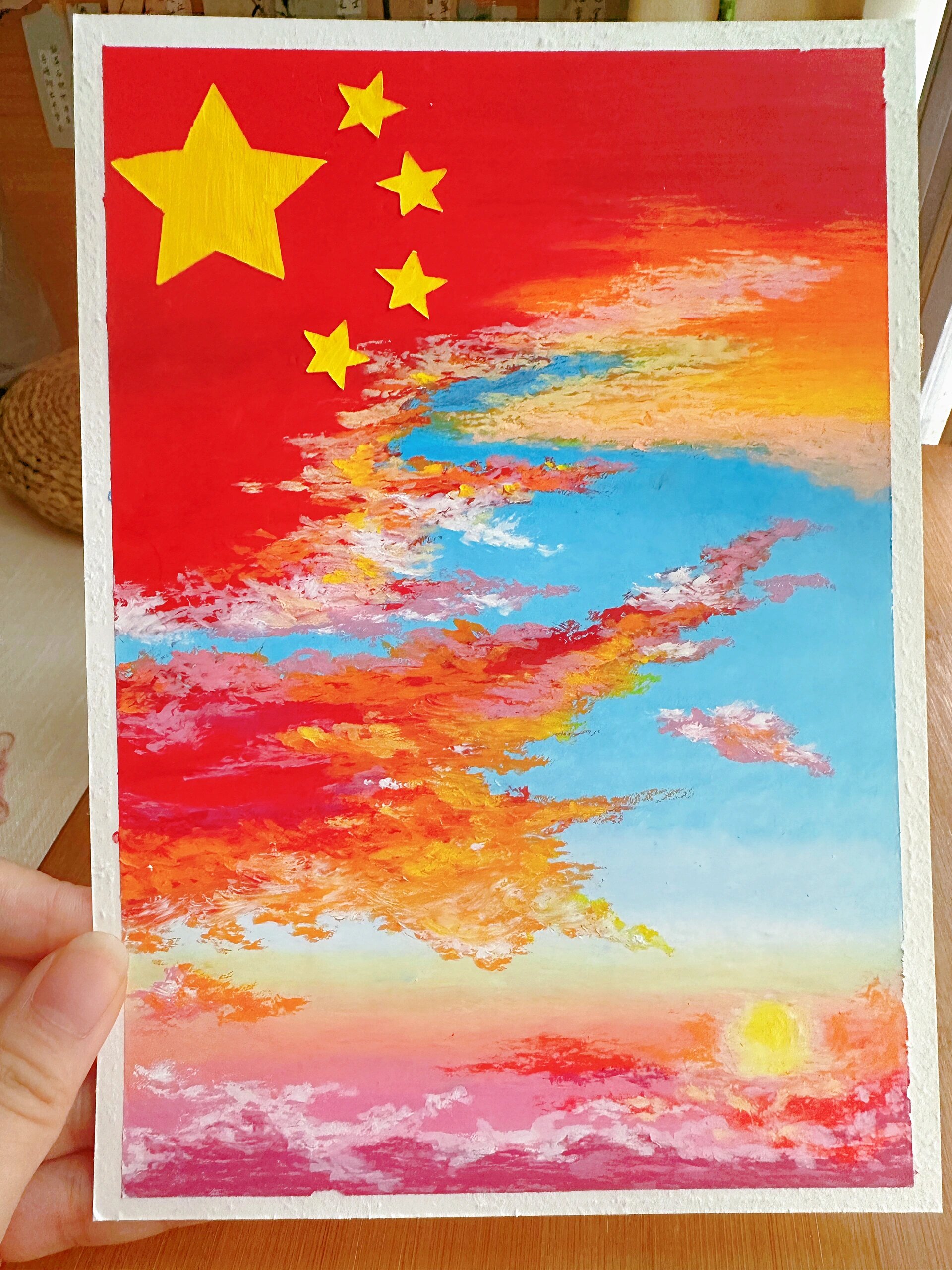 油画棒—我的祖国74周年快乐～ 何其有幸,生于华夏!