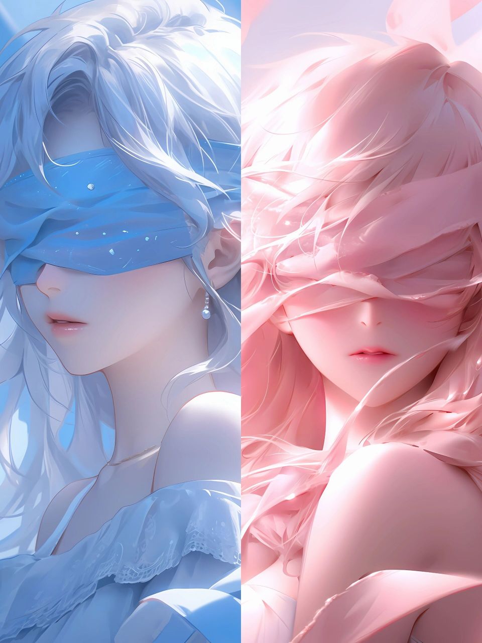 手机壁纸蒙眼少女