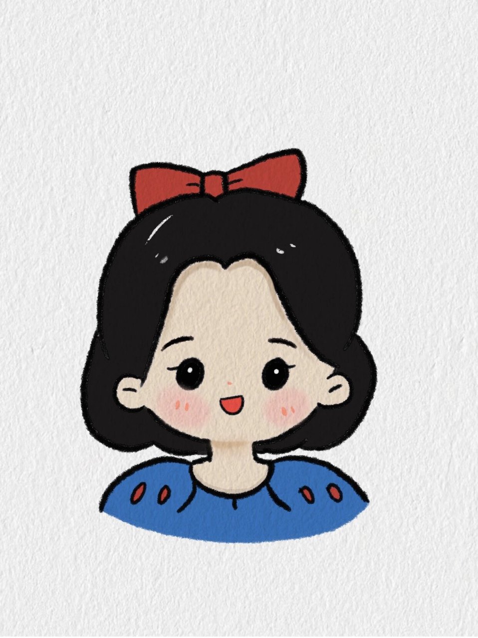 4-9岁简笔画人物 白雪公主 是你喜欢的白雪公主吗 简单又可爱 适合4-9