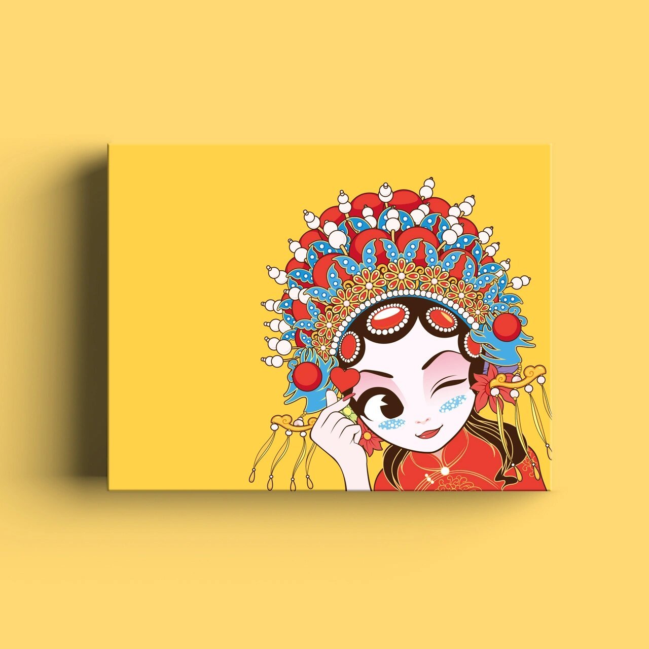 no.1︱国潮插画京剧脸谱小女孩 京剧与萌趣的碰撞,q萌q萌的