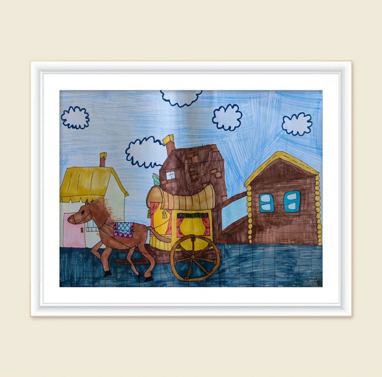 三年级美术下册《古代的交通工具》学生绘画作品