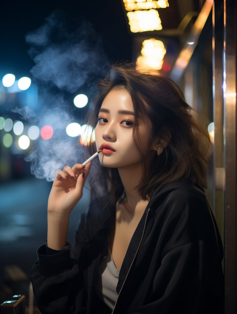女人吸烟最好看的姿势图片