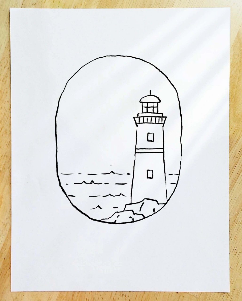 可爱简笔画教程77步骤【35/100】灯塔风景92