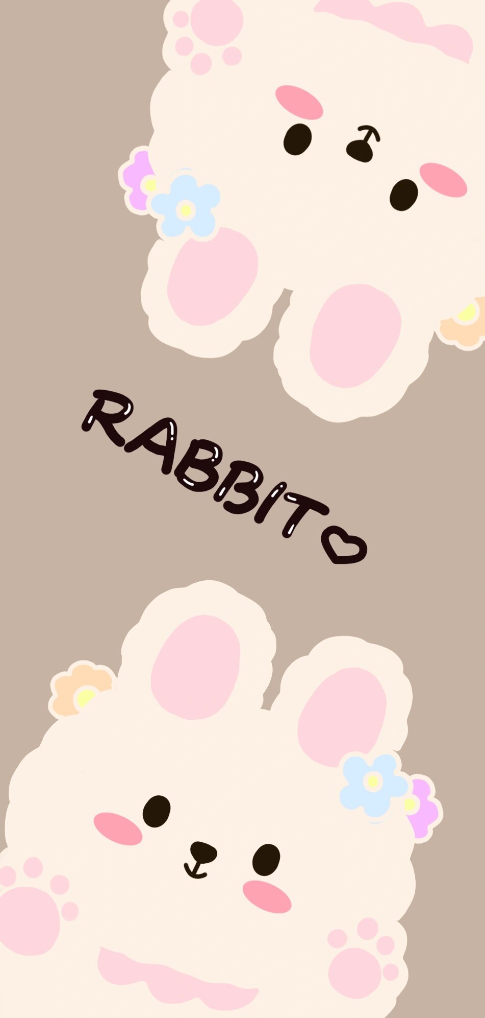 原创壁纸/可爱情侣熊兔