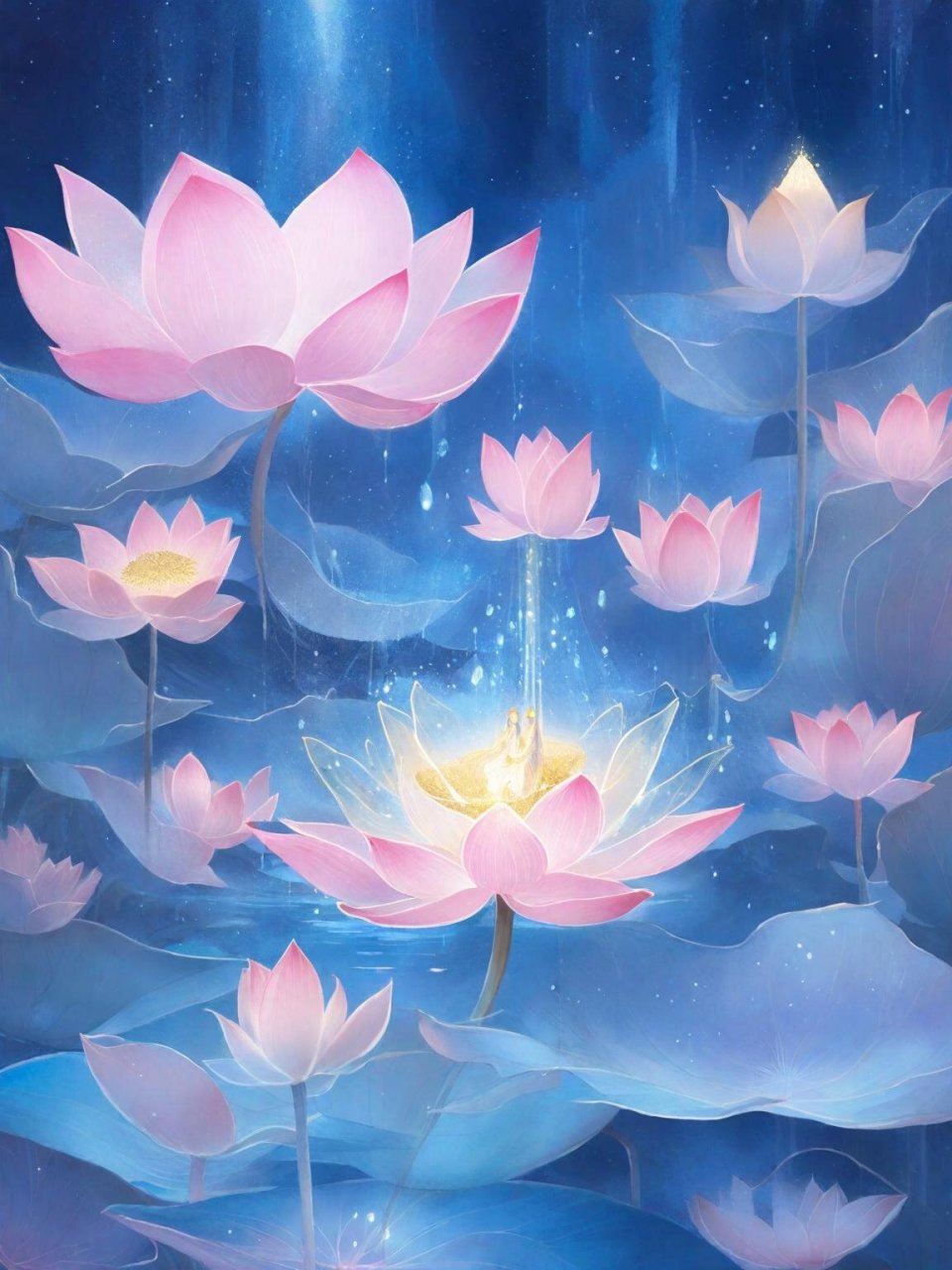 国韵古风丨禅意荷花丨请礼貌取图 禅意荷花,寂静中开放, 莲叶浩渺