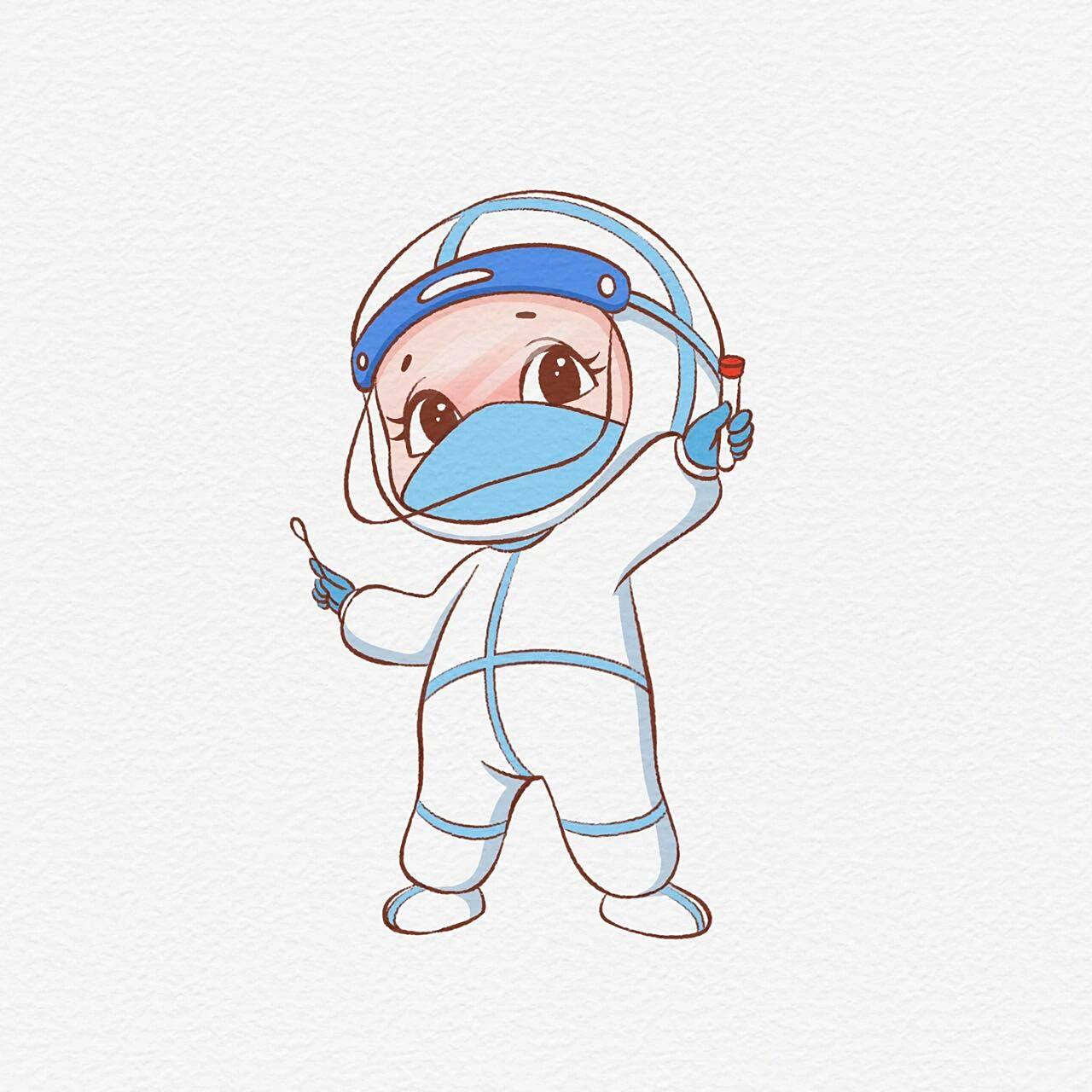 【简笔画·18】致敬抗疫一线的天使们～ 今天你核酸了吗 向奋战在一线