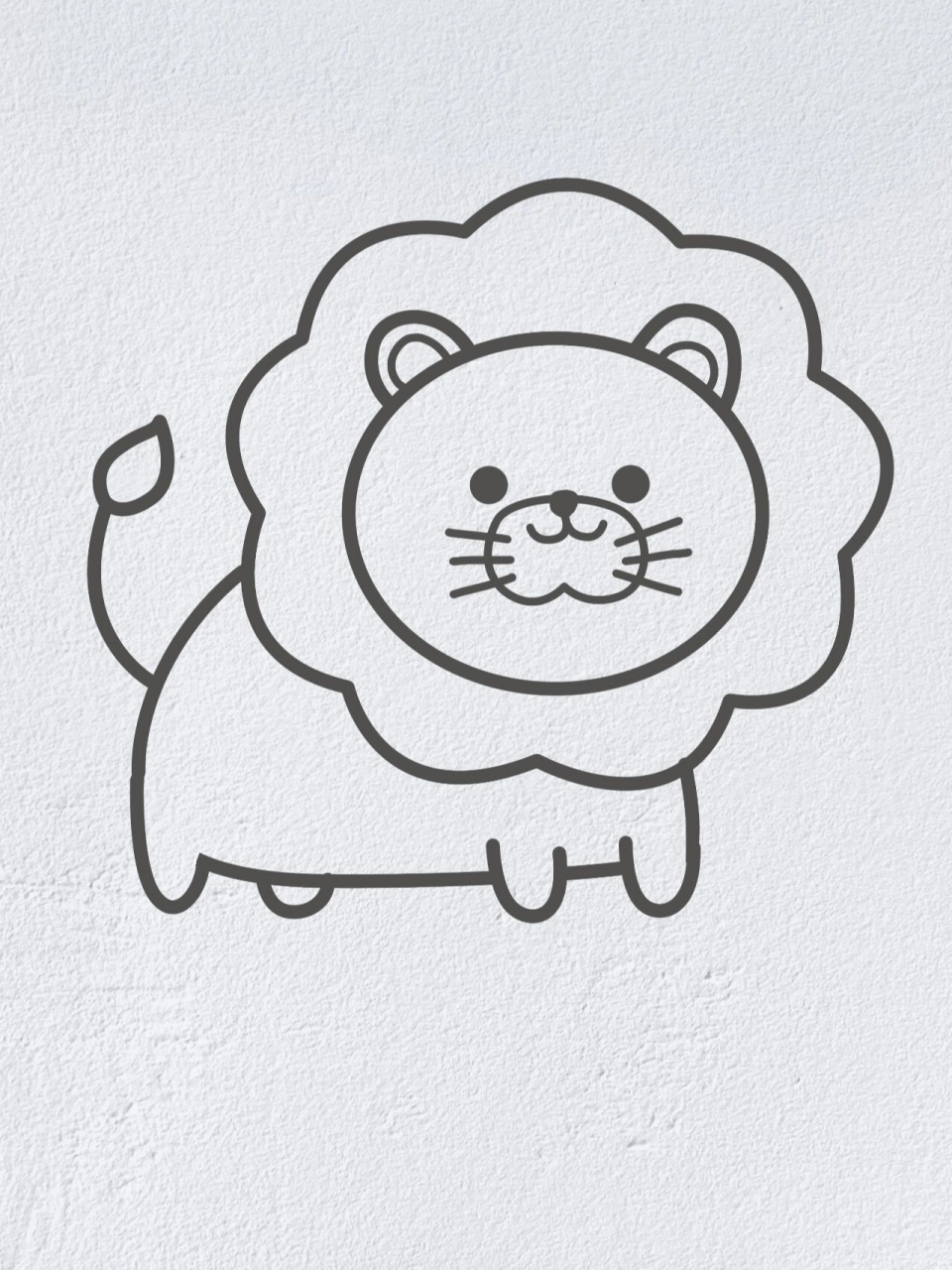 动物简笔画之可爱的小狮子(内附过程图)