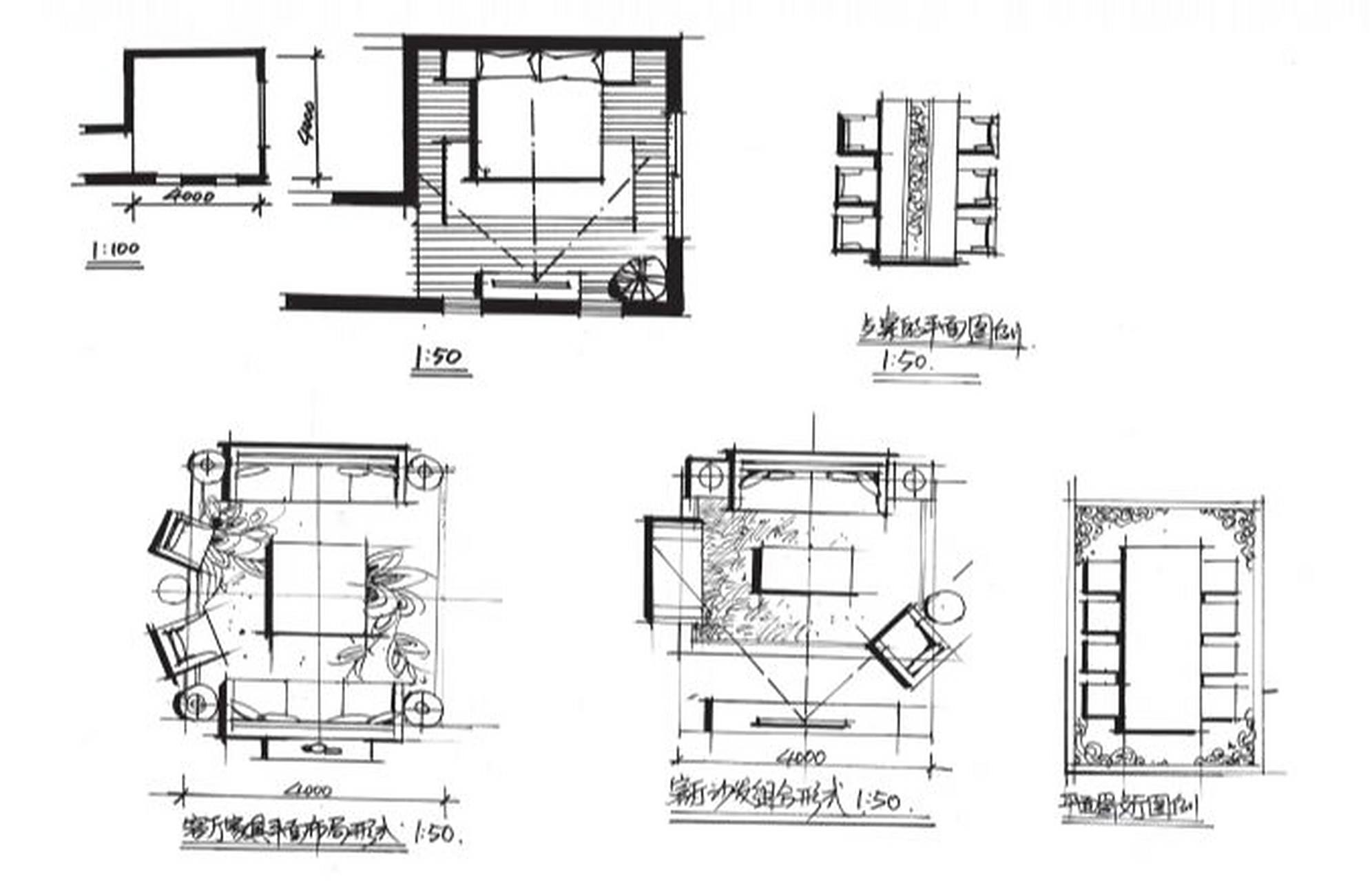 室内设计手绘表现 | 室内平面图画法表现 室内平面图的画法表现 1.
