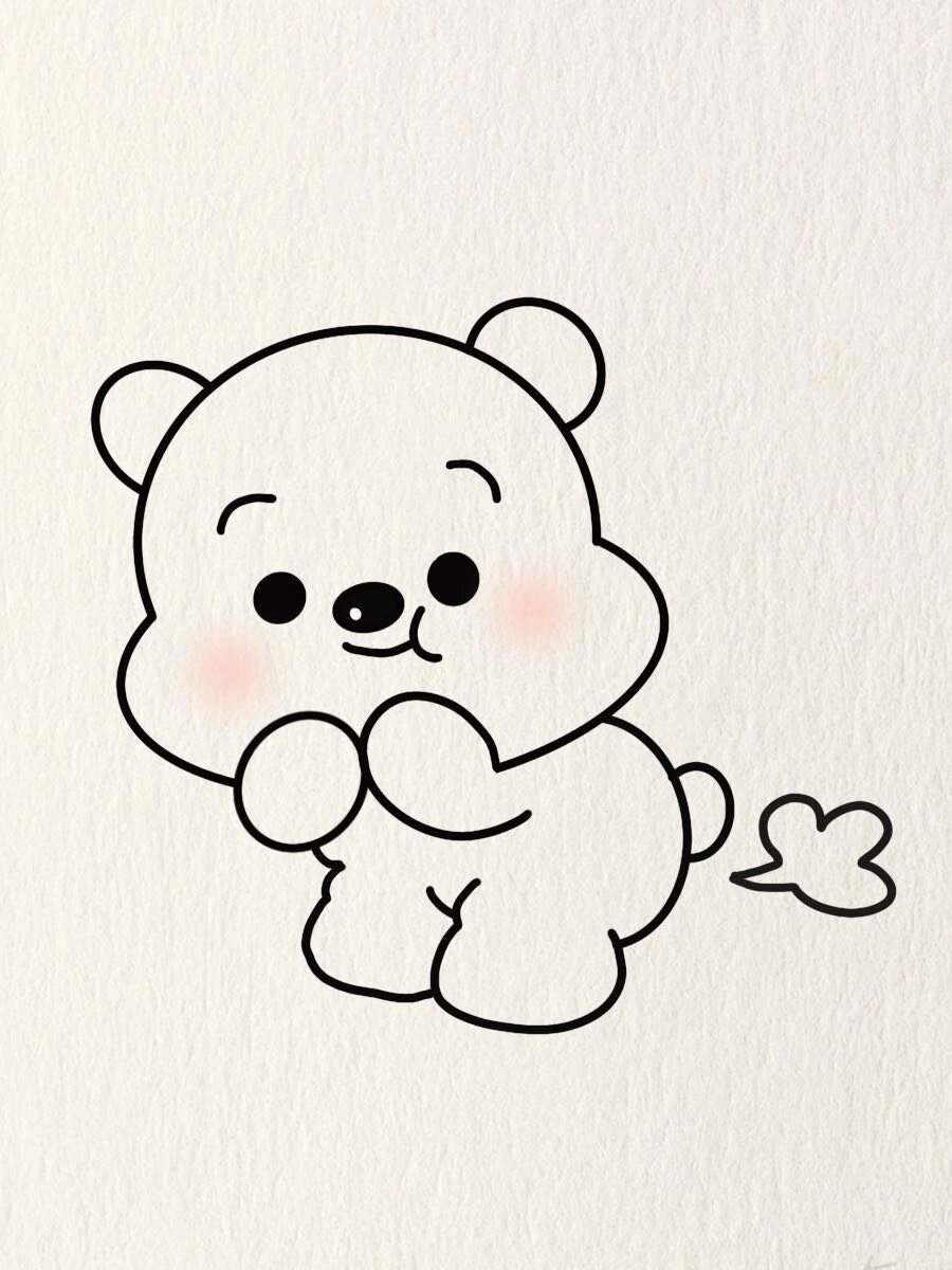 简笔画教程—放屁的小熊