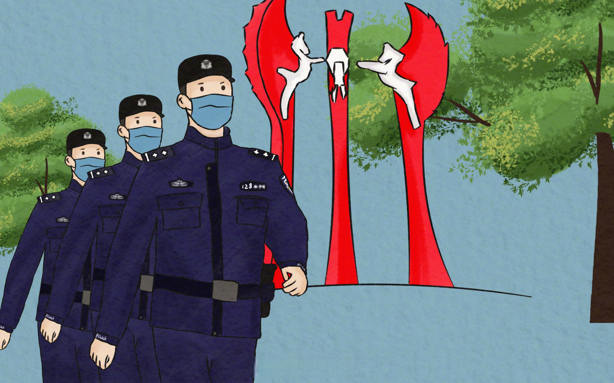 【漫说疫情防控一线"警"色】近日,靖江市公安局西