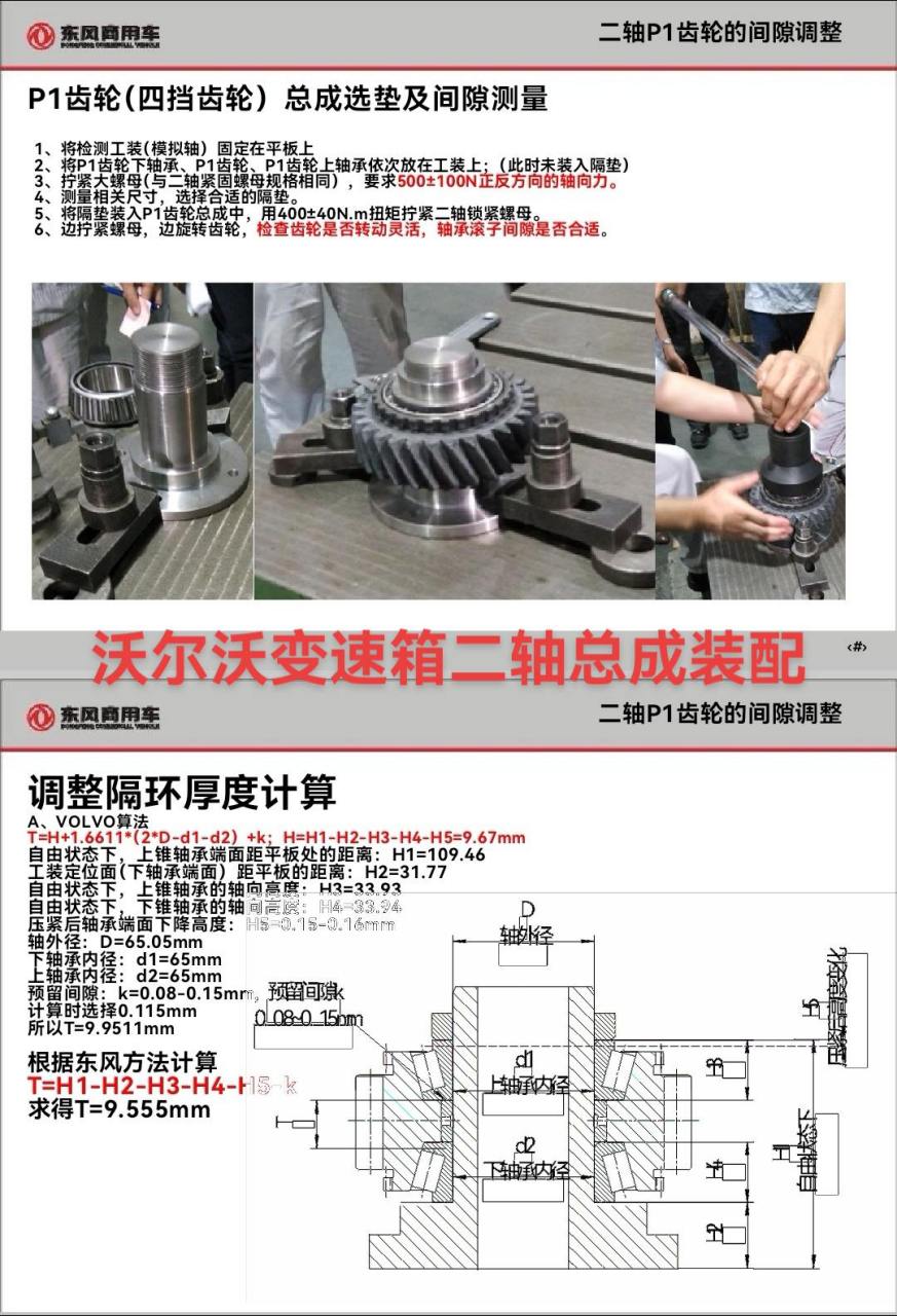 东风龙擎沃尔沃14档变速箱二轴总成装配.