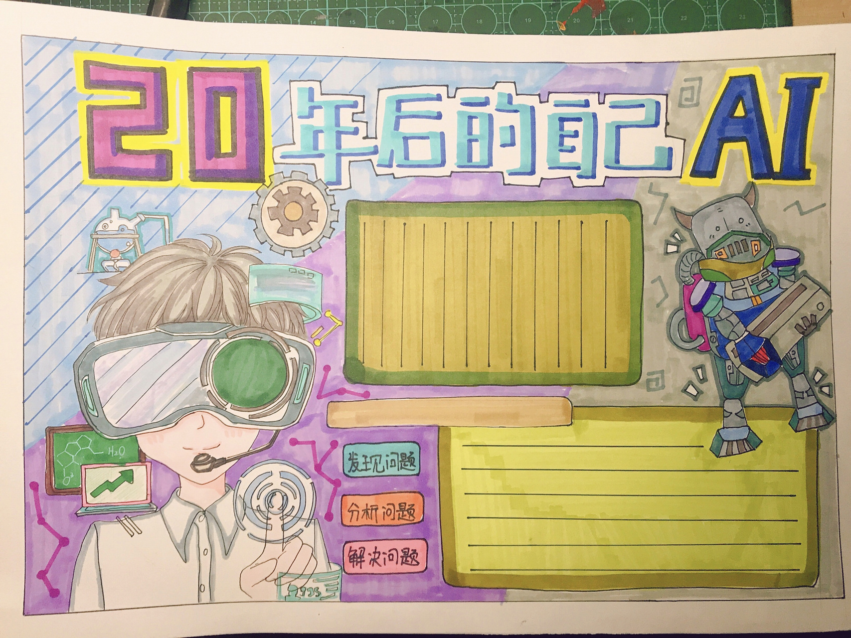 20年后的自己手抄报. 客定单,请勿原样临摹,加入自己的理解改动