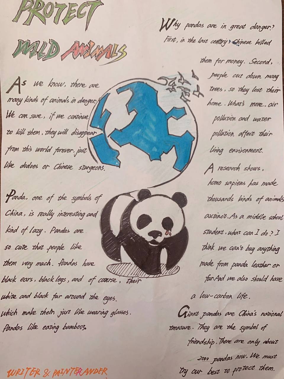 英语海报:保护濒危动物