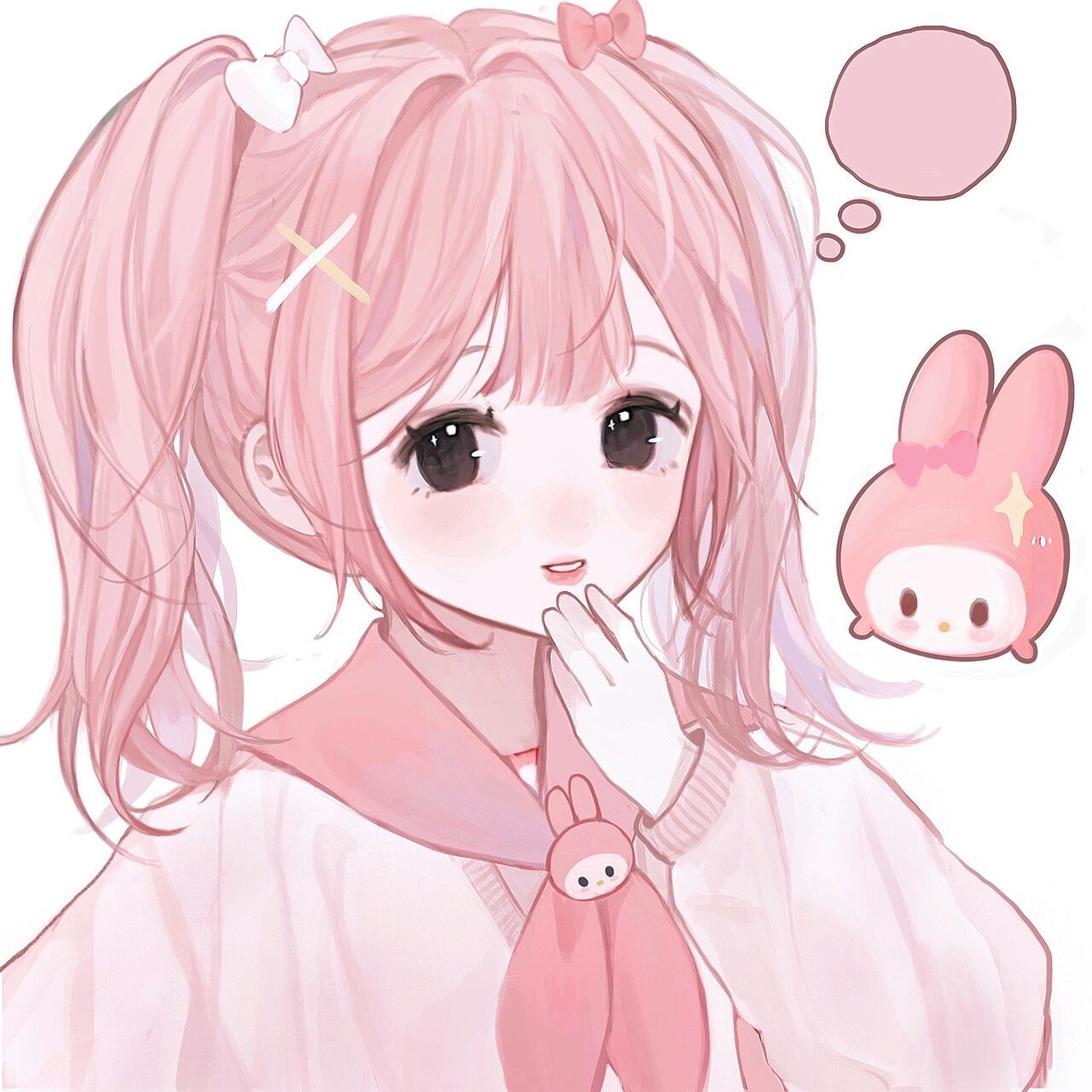 美乐蒂拟人三丽鸥闺蜜头像 画了上次库洛米评论下最多求的美乐蒂凑个