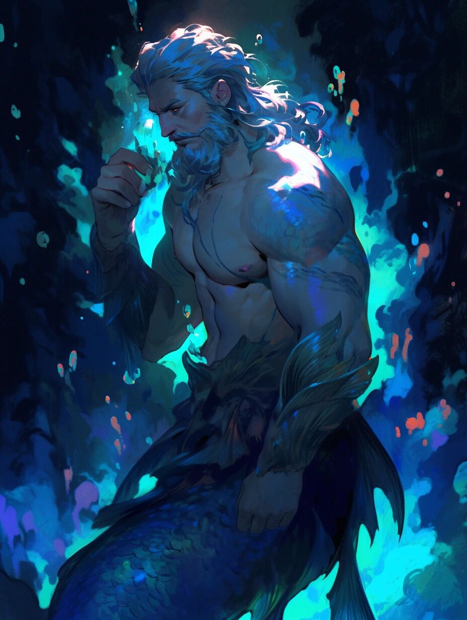 大叔美人鱼肌肉男!