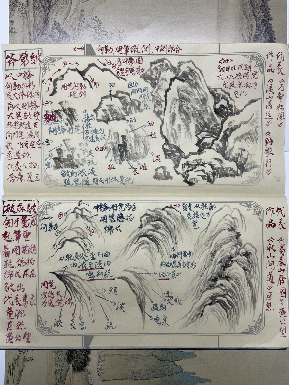 两张图 看懂"披麻皴和斧劈皴"的画法异同 披麻皴 由参差圆劲的条形