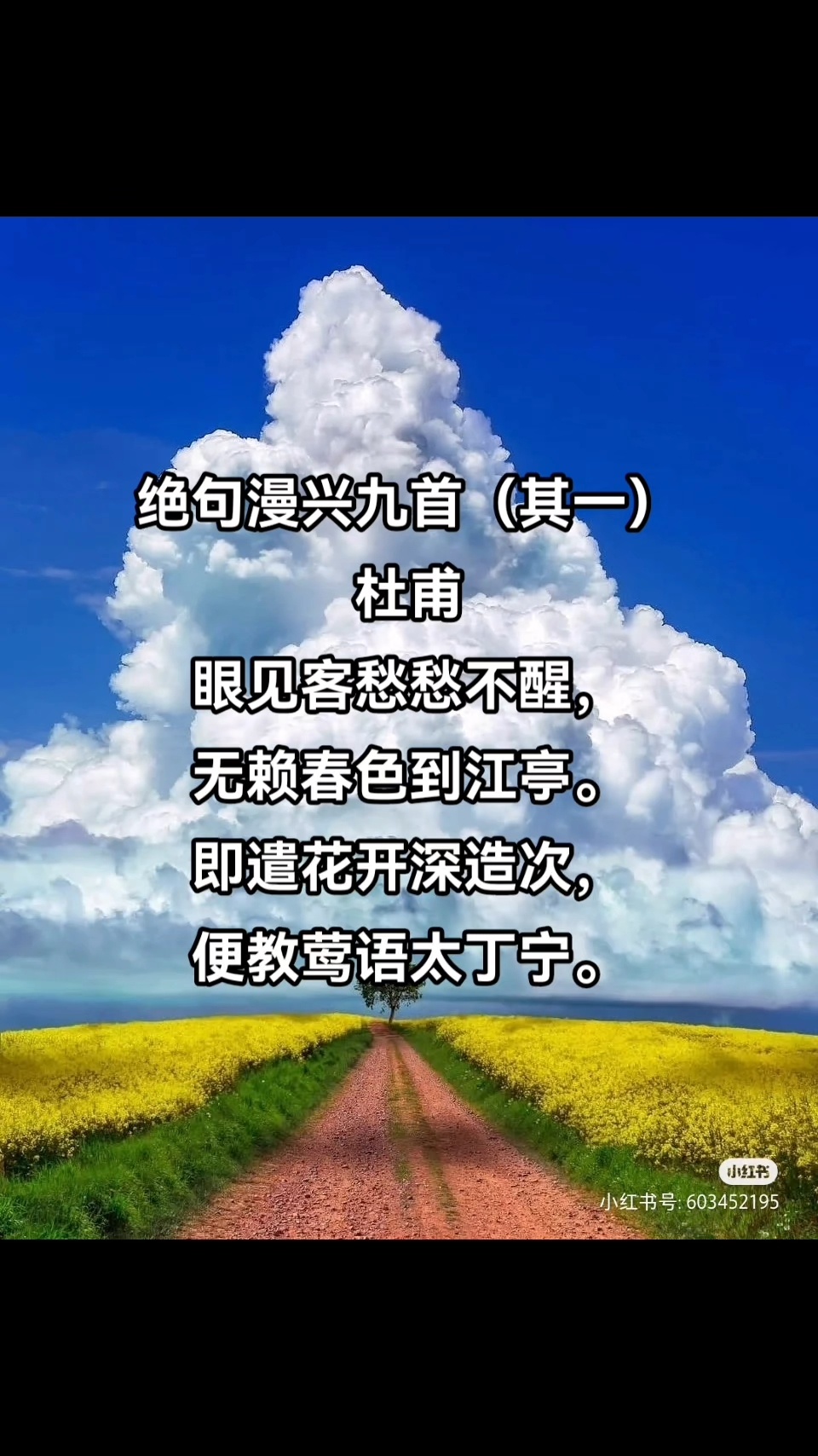 杜甫•绝句漫兴九首(其一)