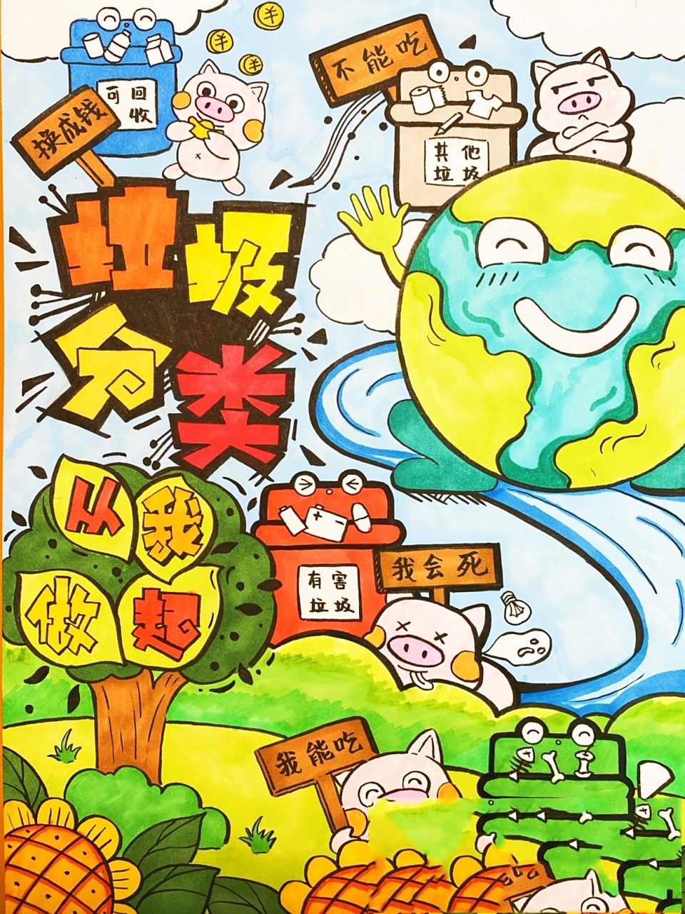 垃圾分类手抄报 绘画      垃圾分类手抄报 绘画