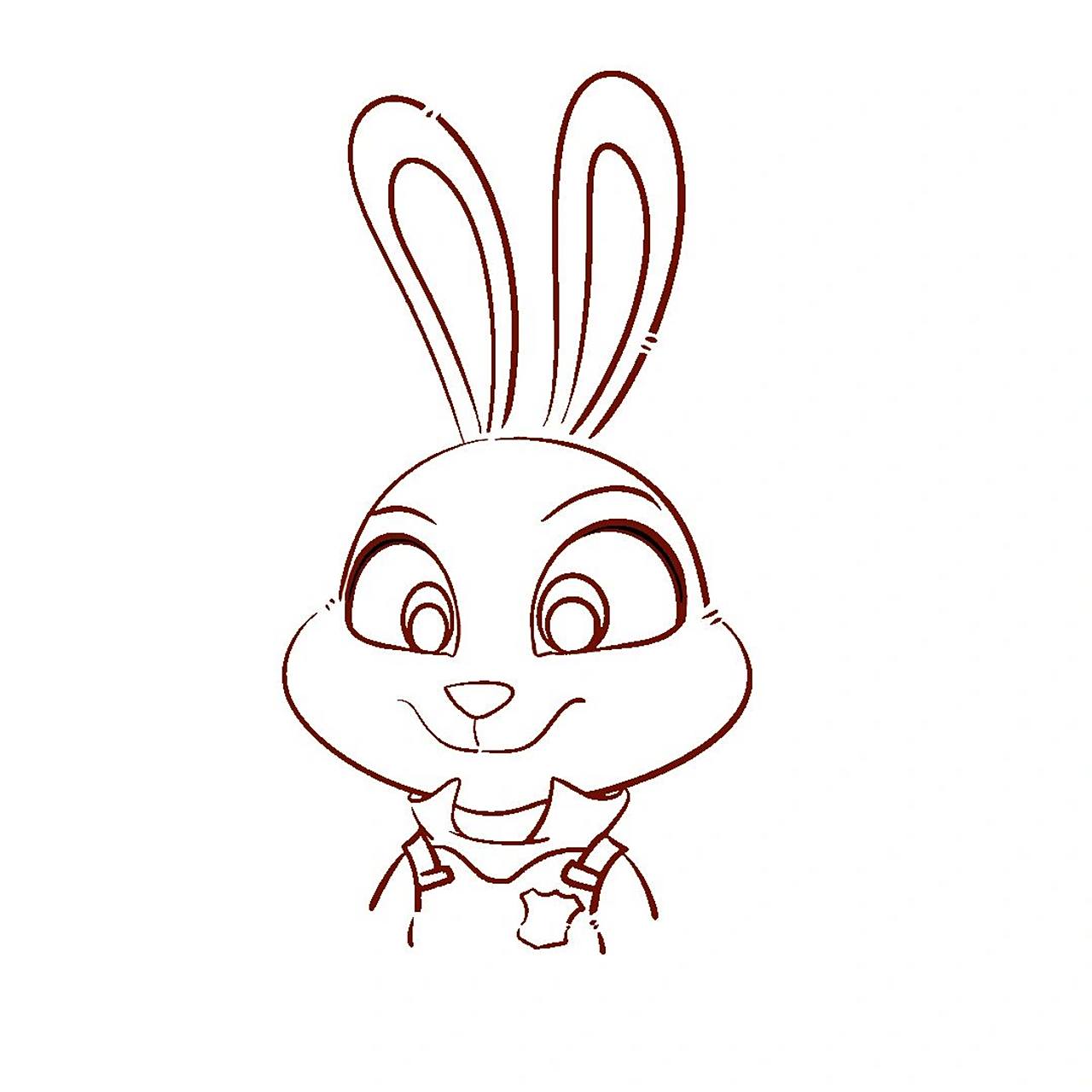 疯狂动物城92朱迪‖简笔画教程‖内附色卡 92我真的太爱尼克和