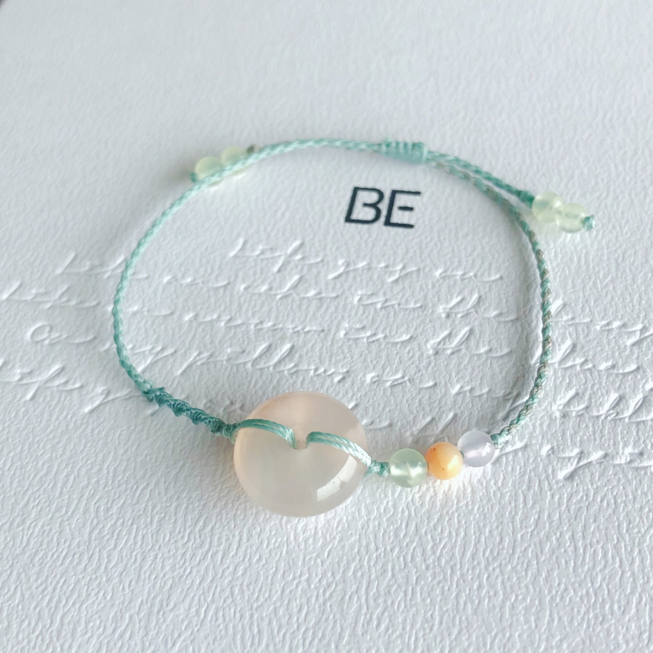 樱花玛瑙平安扣编绳手链 夏日清新必备[期待][期待] 搭配4mm葡萄石,缅