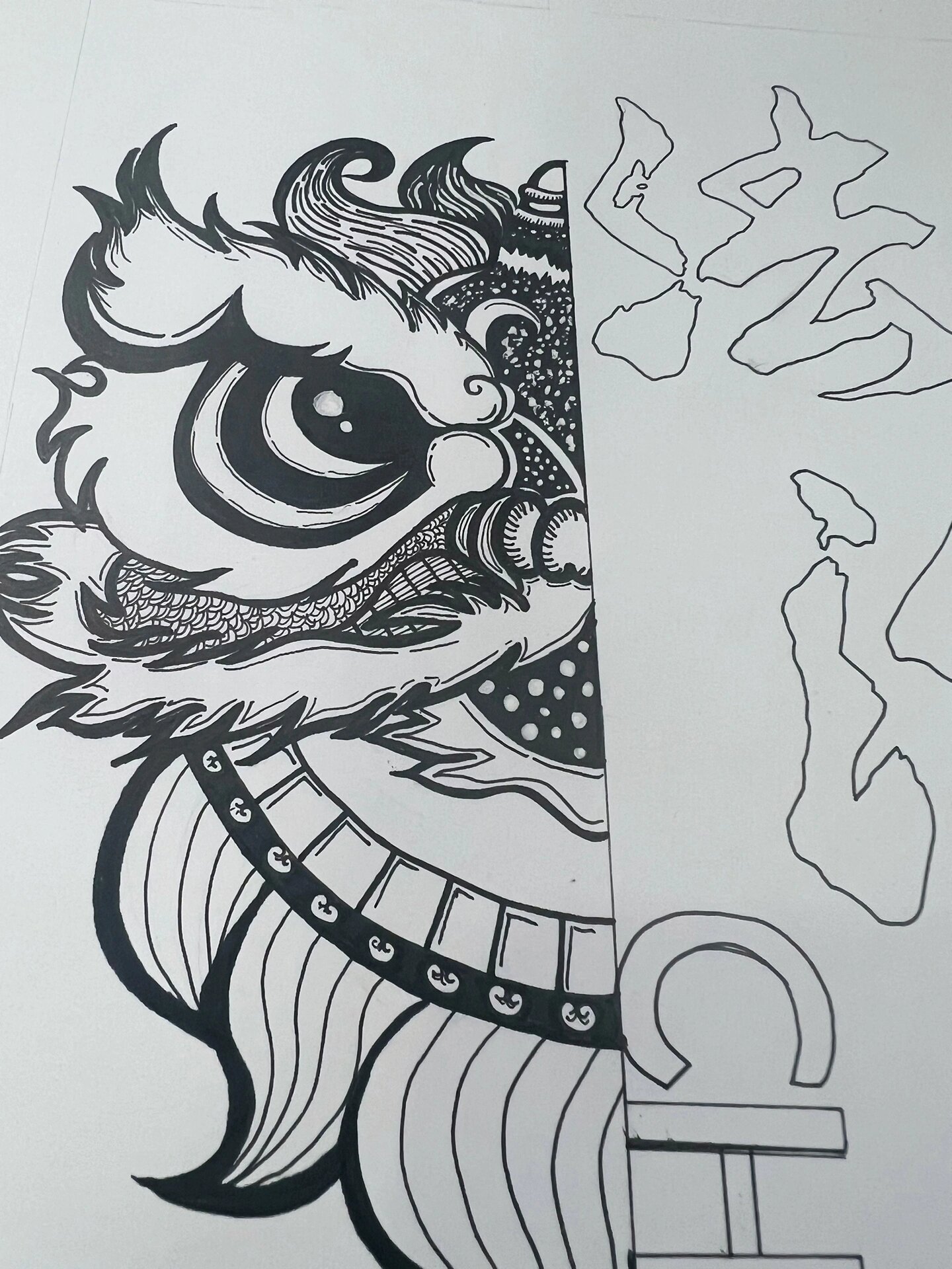 黑白线描画