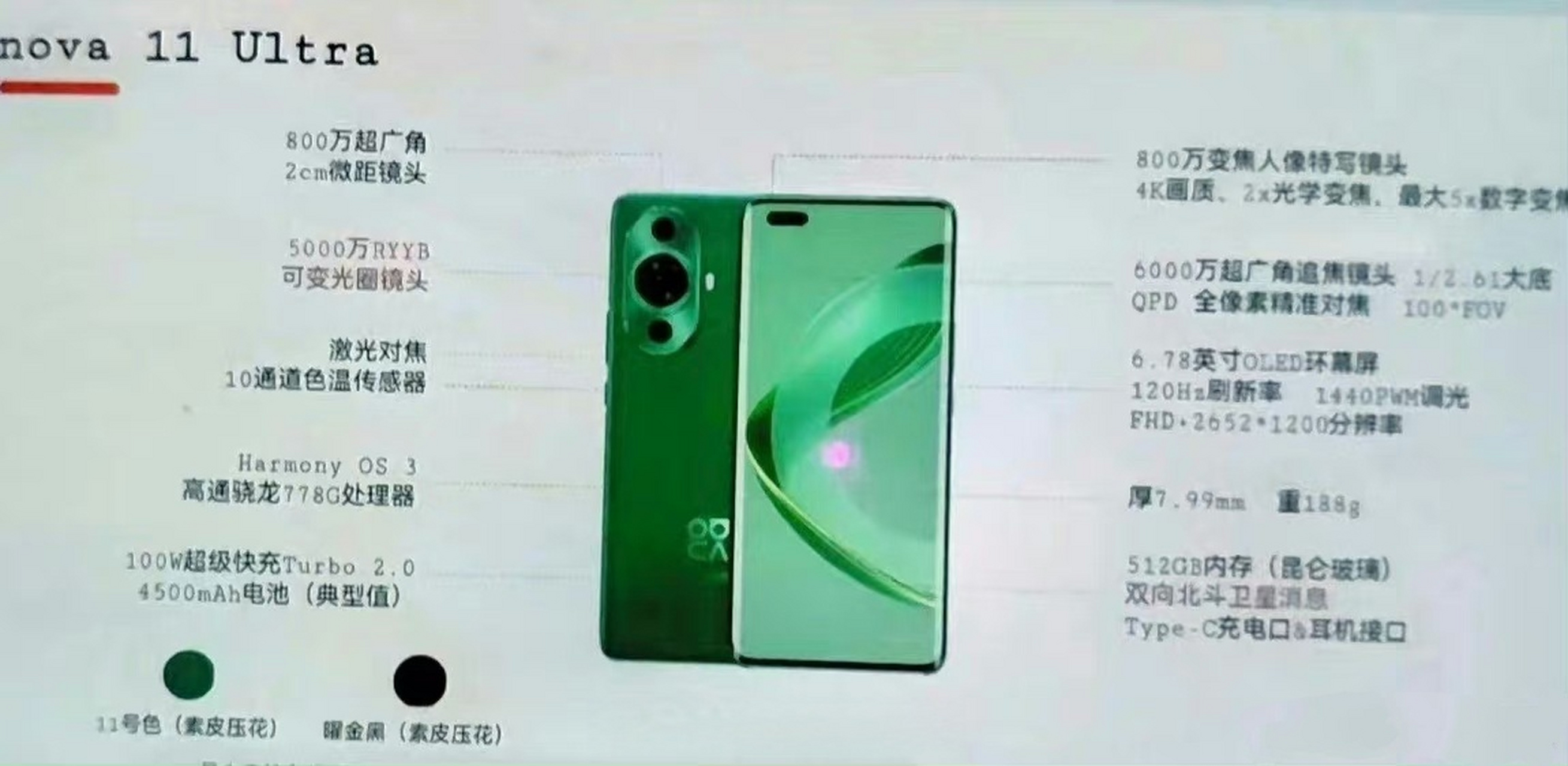 华为nova11 ultra配置曝光,778g是我没想到的,据说一开始是骁龙8 .