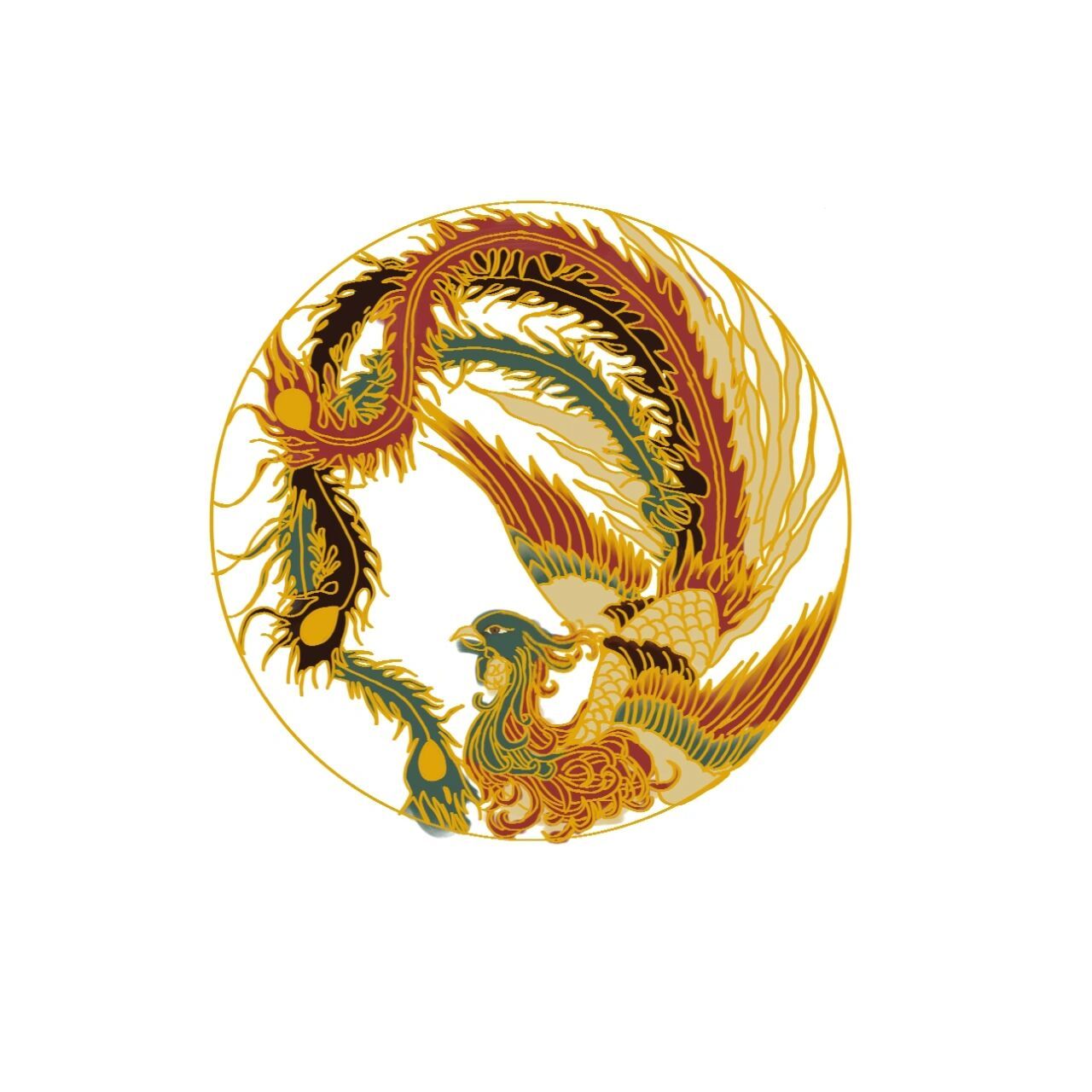 凤凰身体上的淡黄色的鳞片一共有40片, 代表我们班的40位同学.