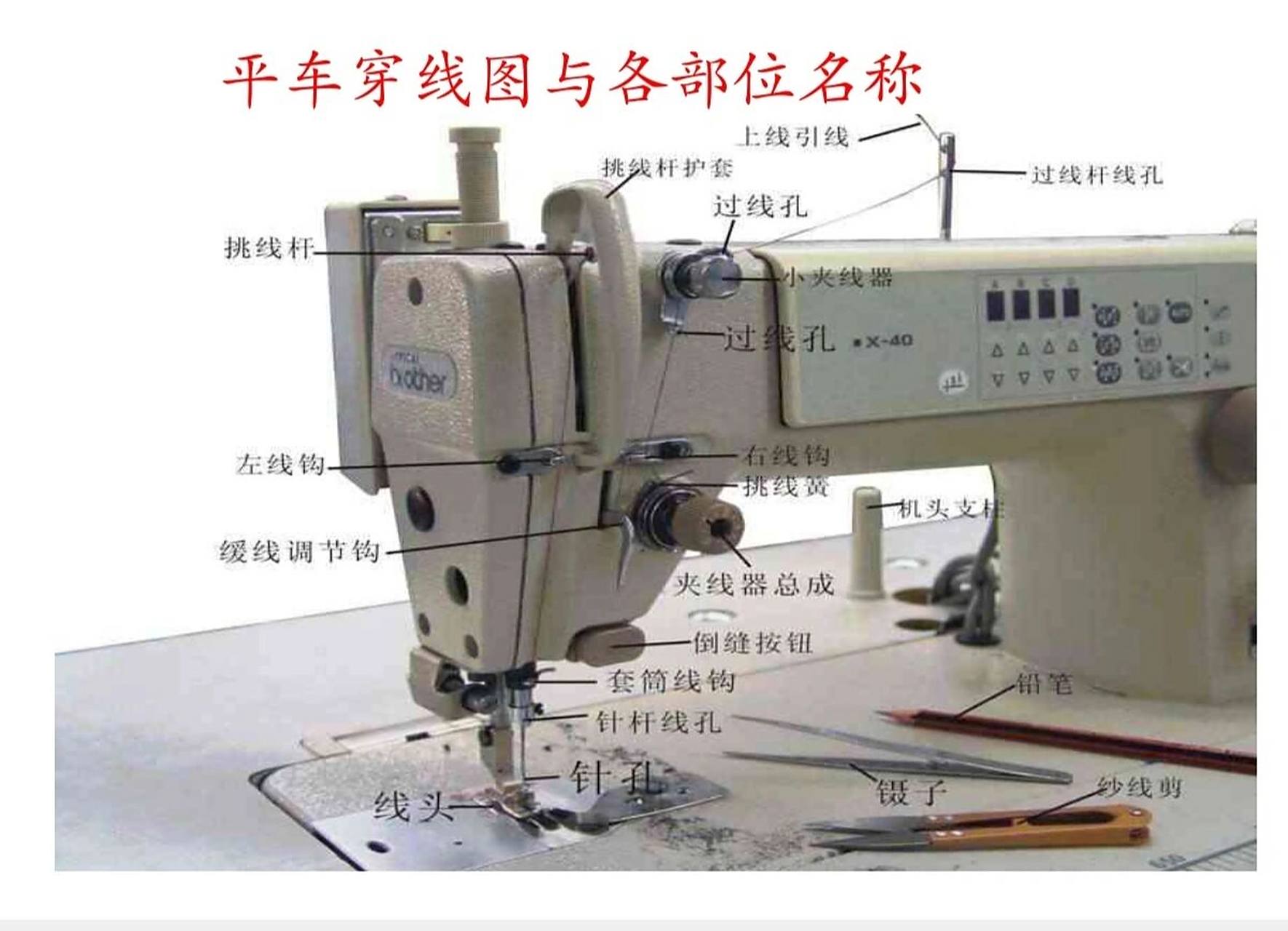 缝纫机实物与图上各部件名称初学者可收藏!