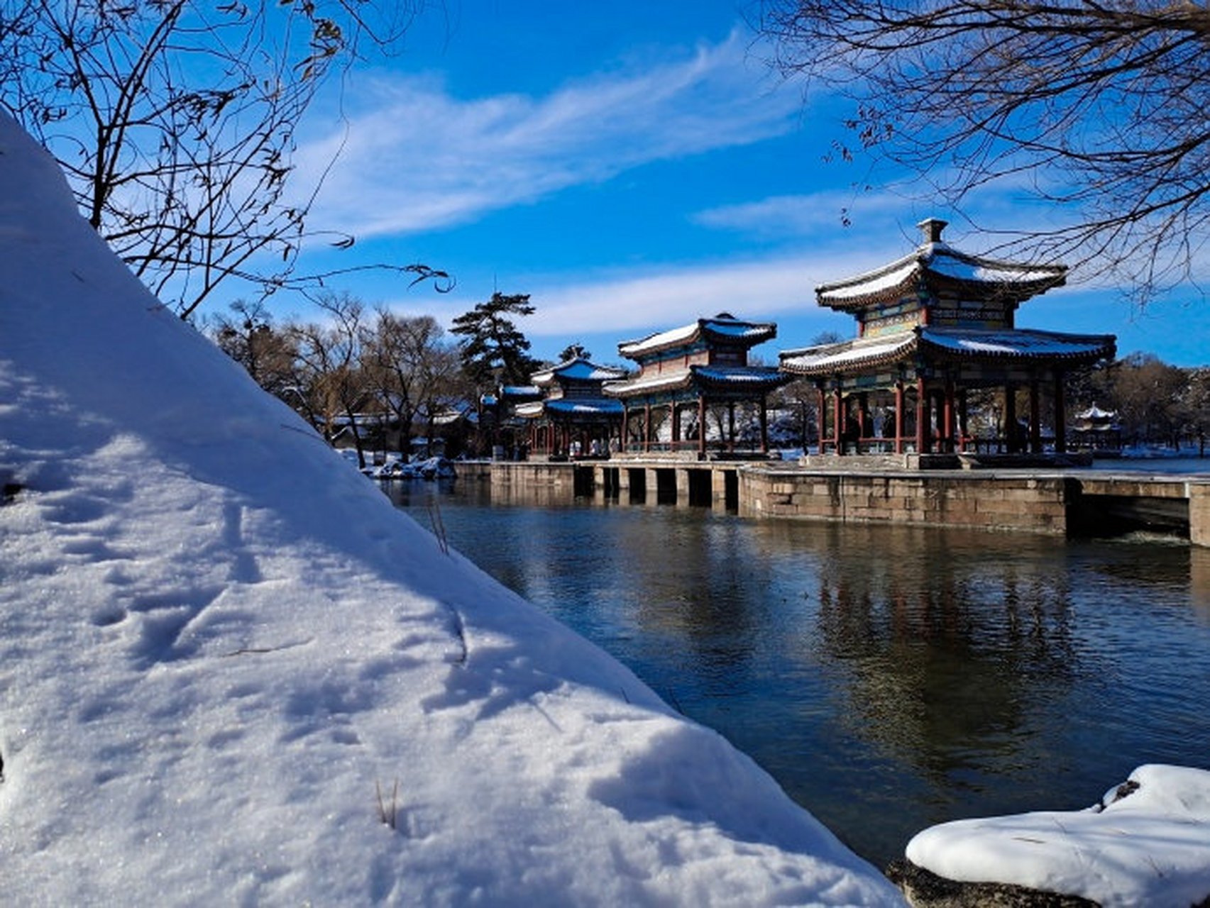 避暑山庄图片雪景图片