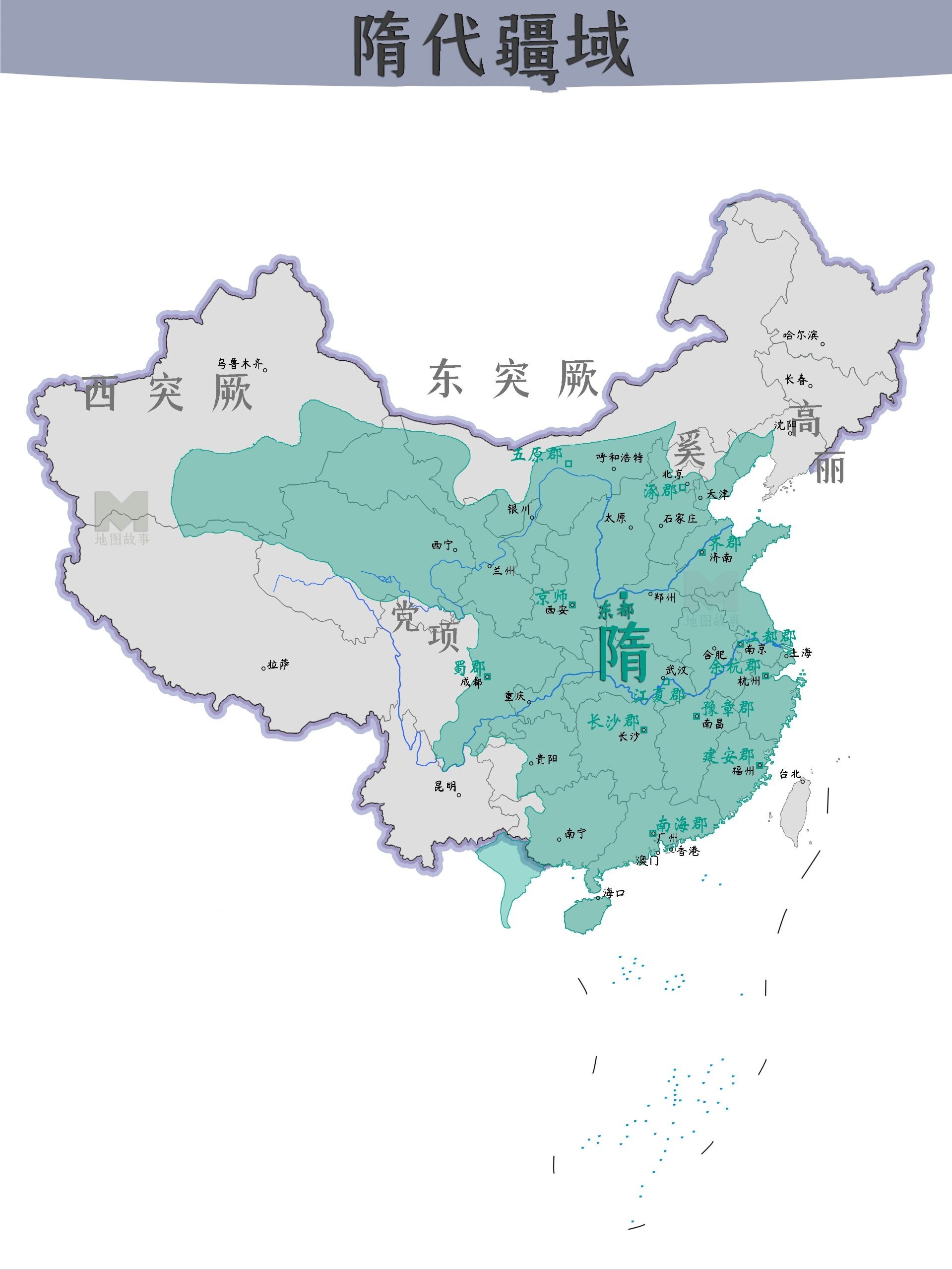 隋朝地图612年