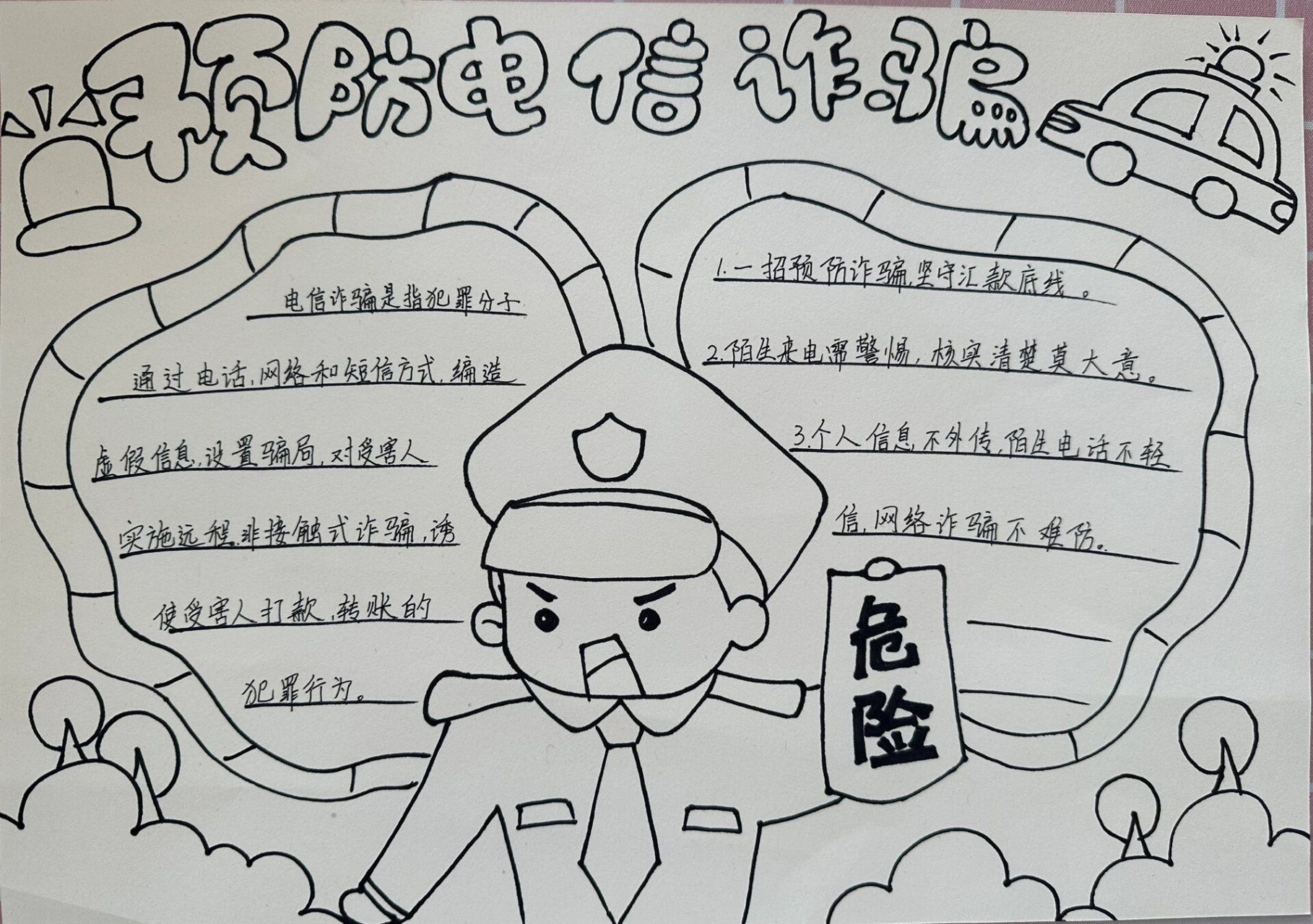 预防电信网络诈骗,手抄报