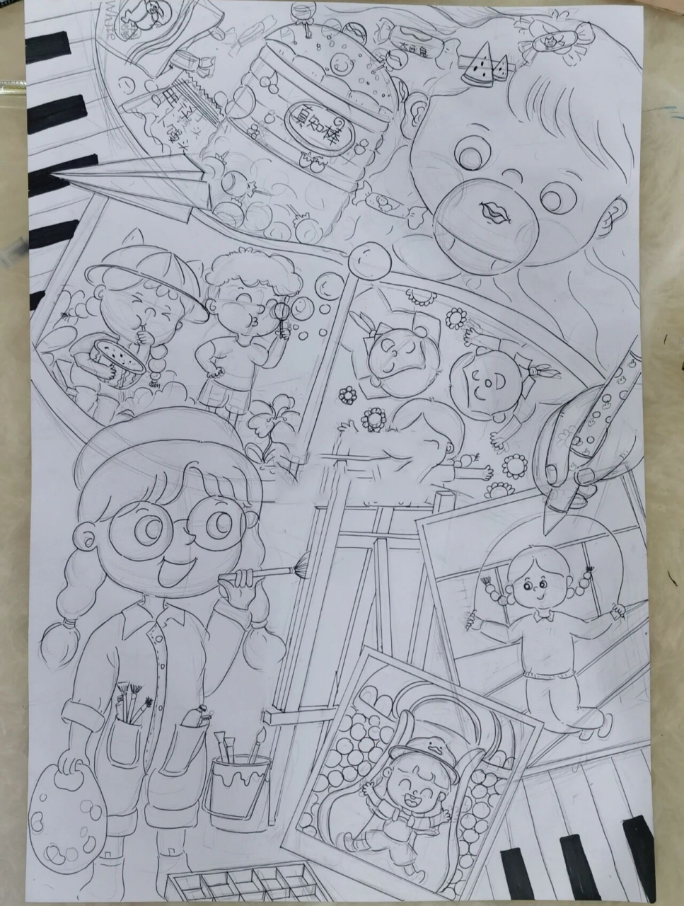 阳光童年儿童画