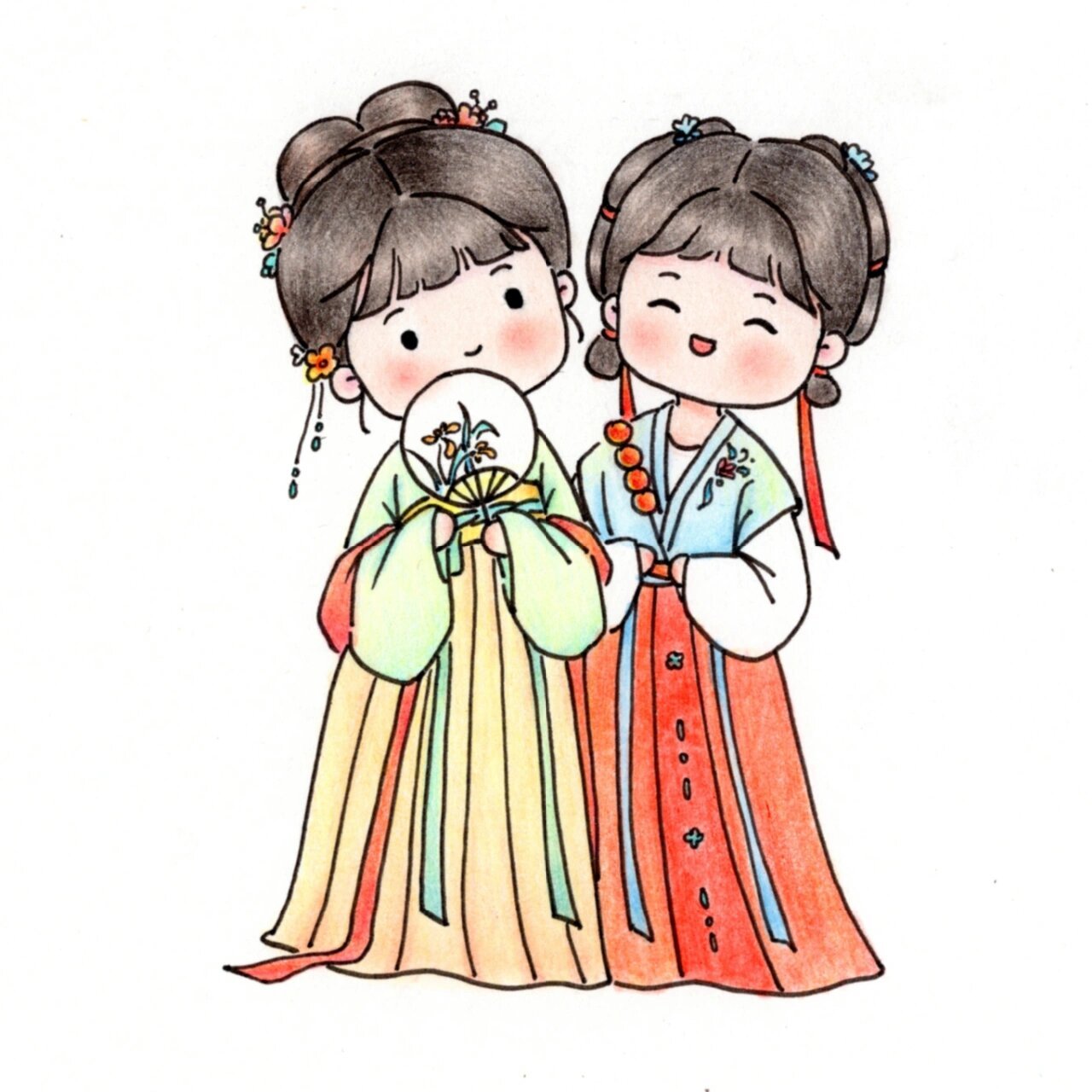 我的古风小人儿合集发一波儿 绘画工具: 94樱花针管笔 96