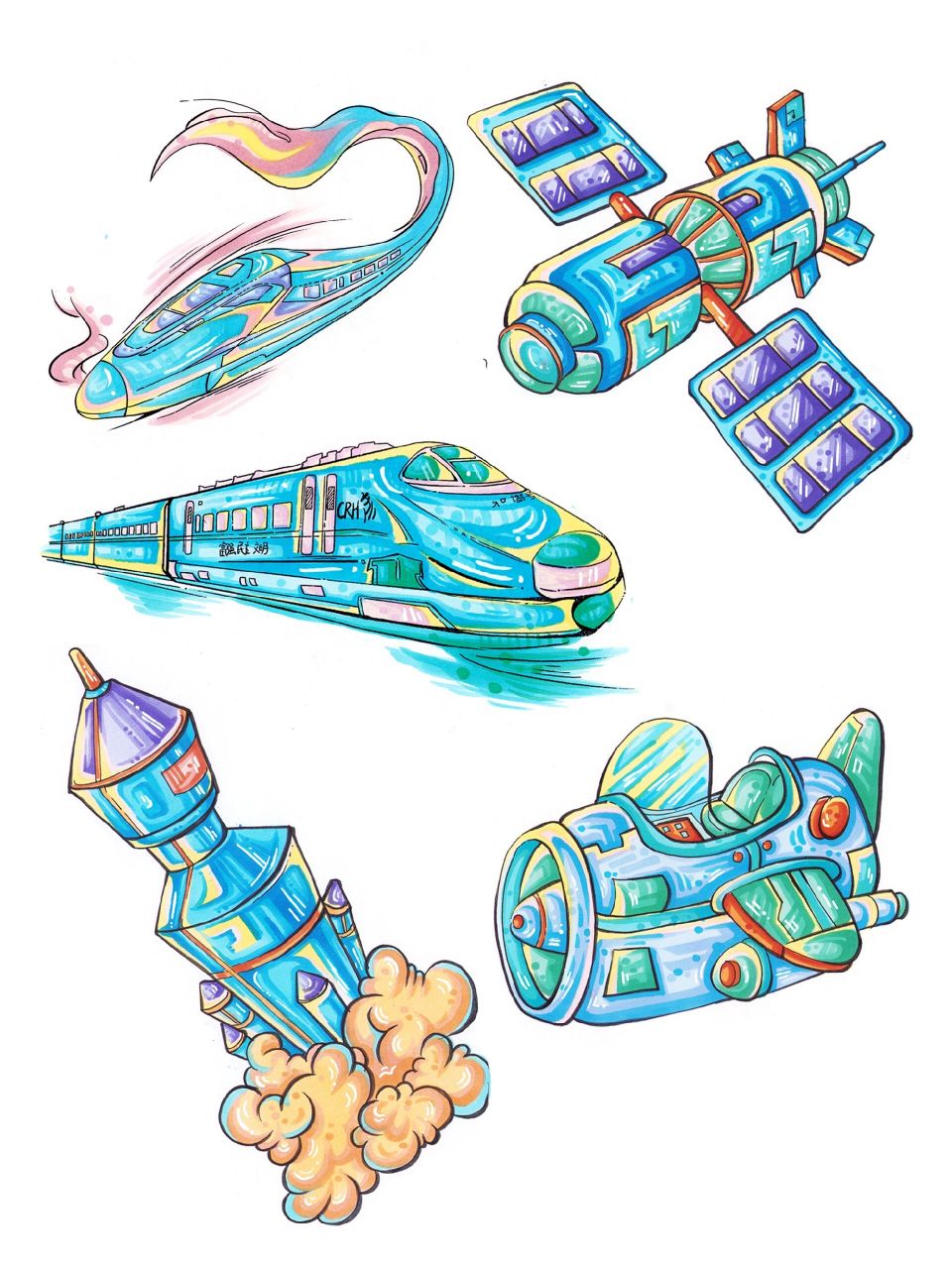 视觉传达手绘科技主题04元素积累