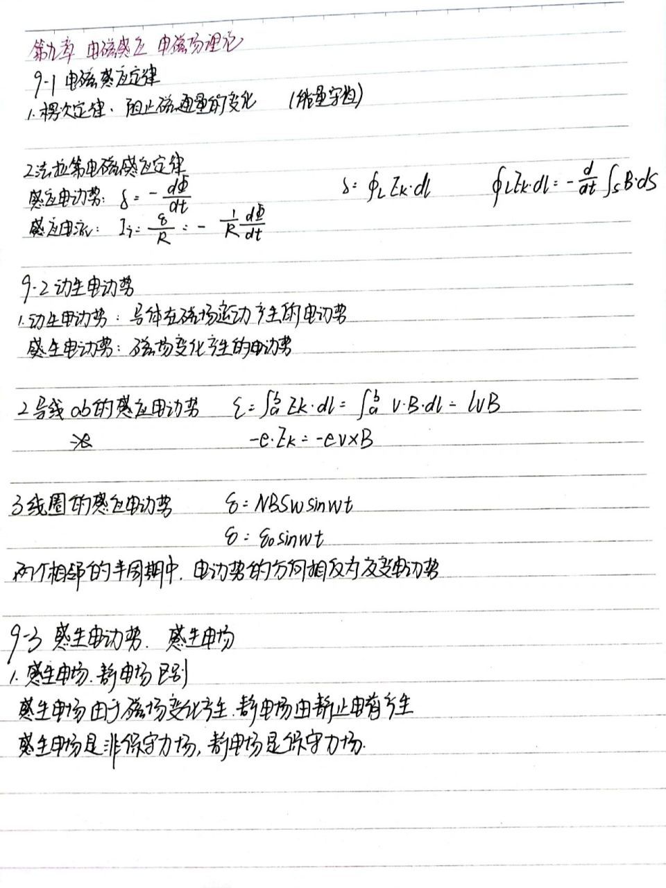 法拉第电磁感应定律,动生电动势,感生电动势,量子霍尔效应,自感应和互