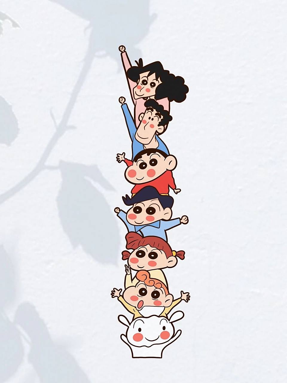 蜡笔小新一家堆堆乐手机壁纸 被他们可爱到了,堆一起太可爱了,加上这