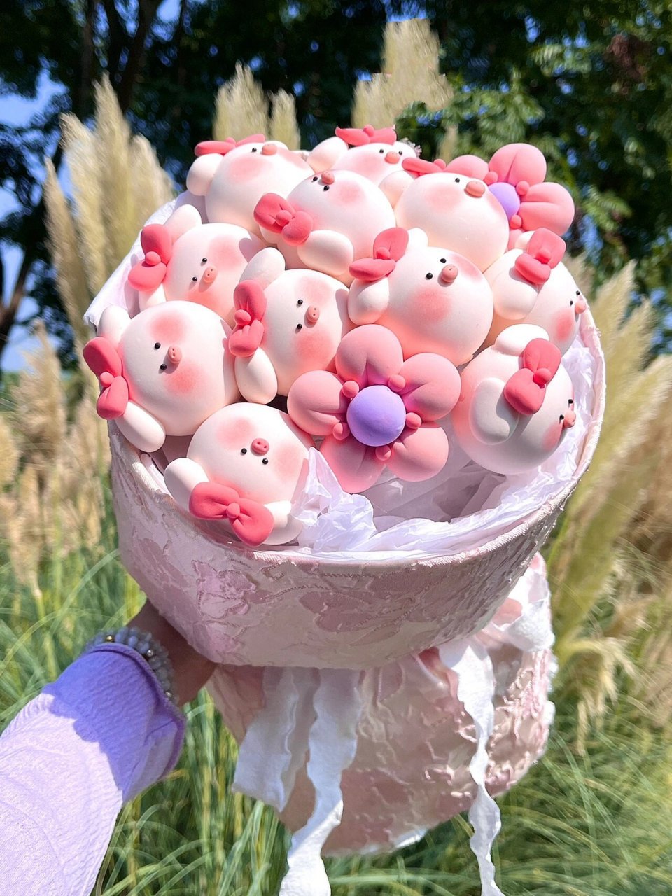 粉色系粘土花束大合集来咯～ 今天芋头带来了粉色系花束合集～ 谁会