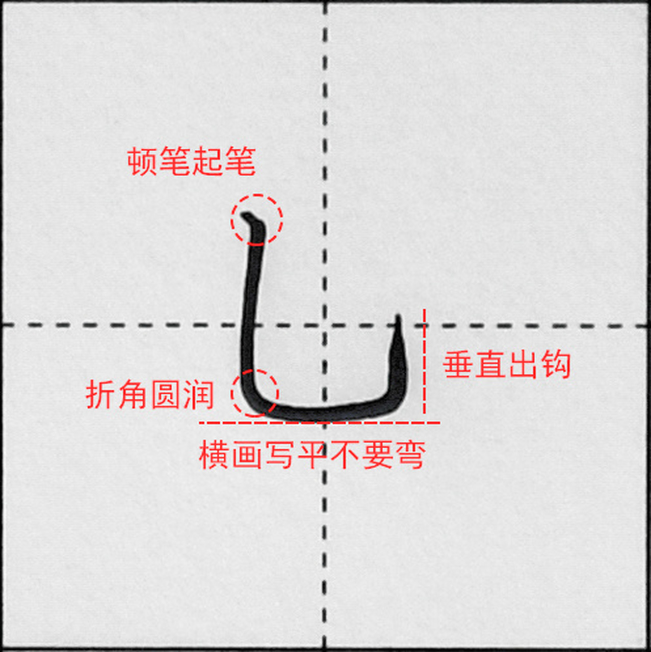 弯钩 田字格图片