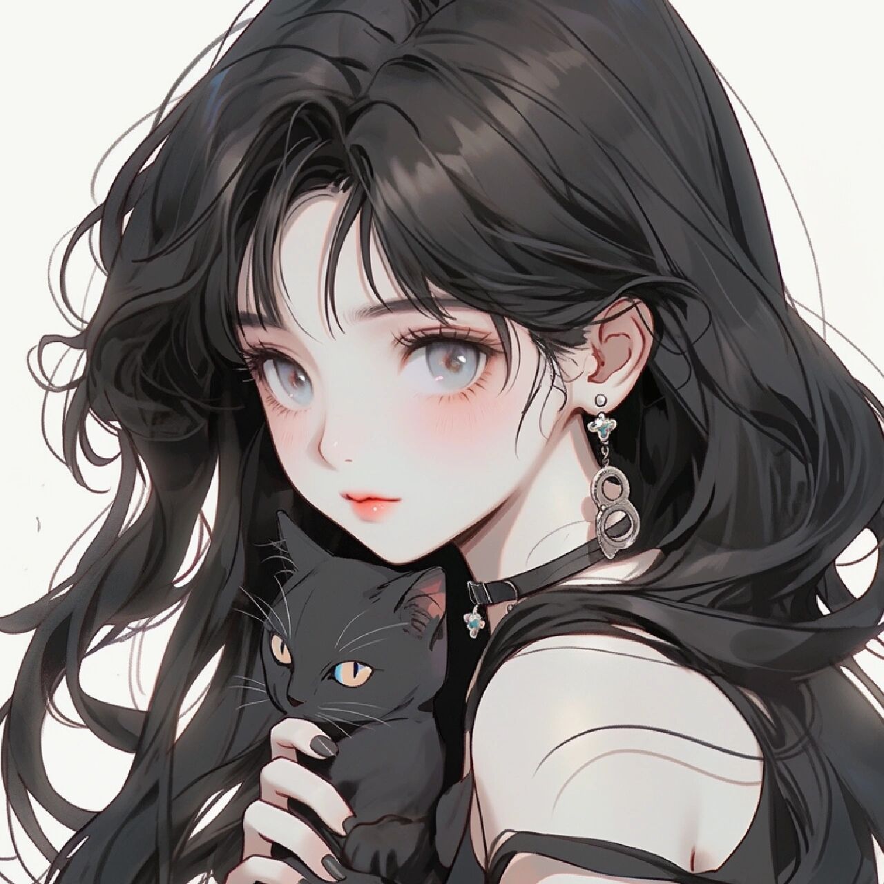 95女生动漫头像系列30|千金大小姐和猫95 有我这样的猫猫,姐姐