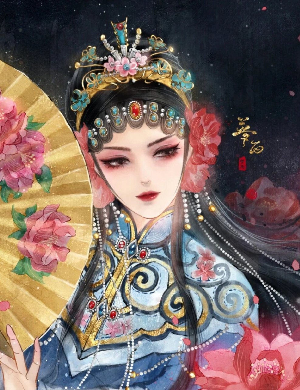 古风头像古风插画戏子篇 今日份的古风头像,古风壁纸送到～侵删～侵删