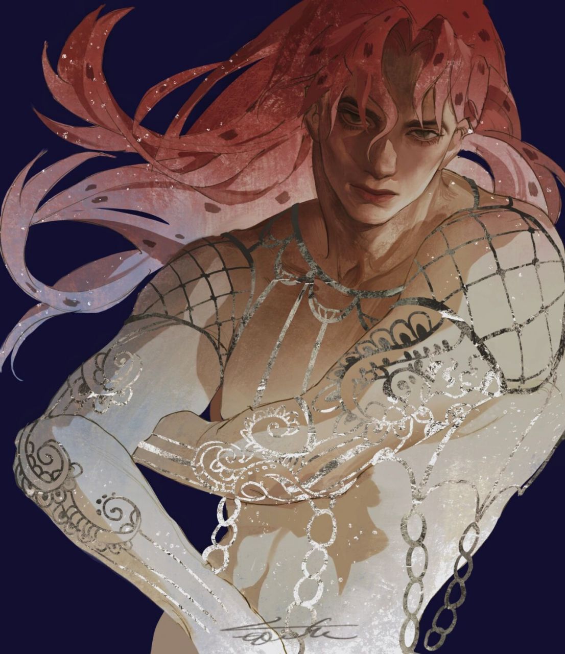 in his hunger-pang frame 两只