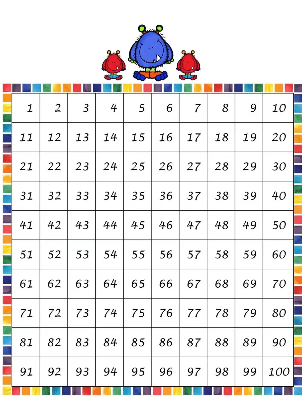 1到50数字排列表图片图片