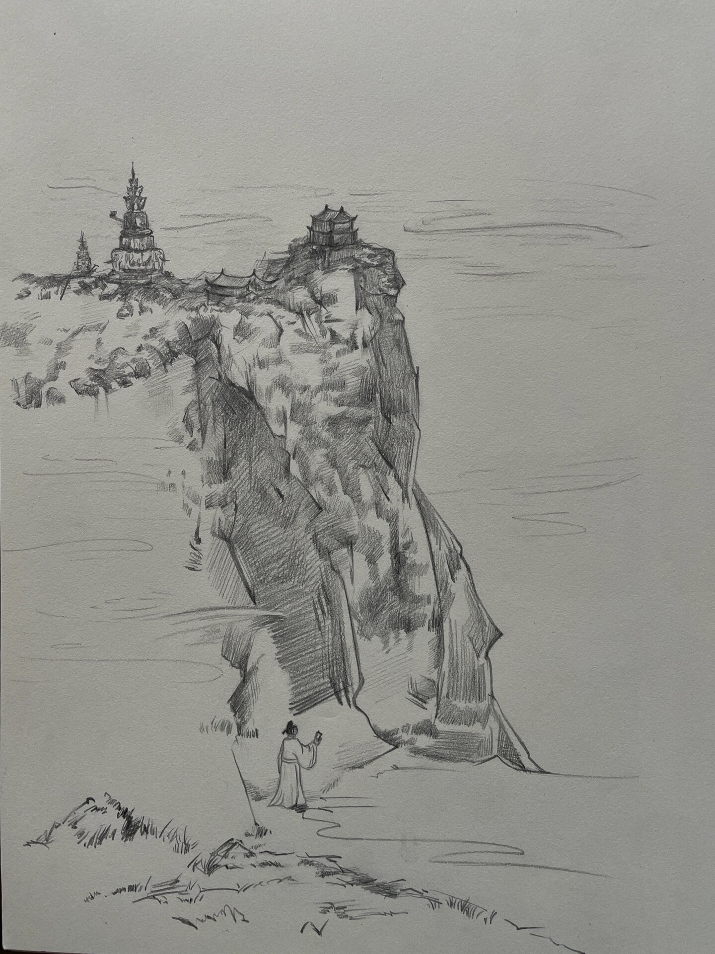 速写风景 峨眉山