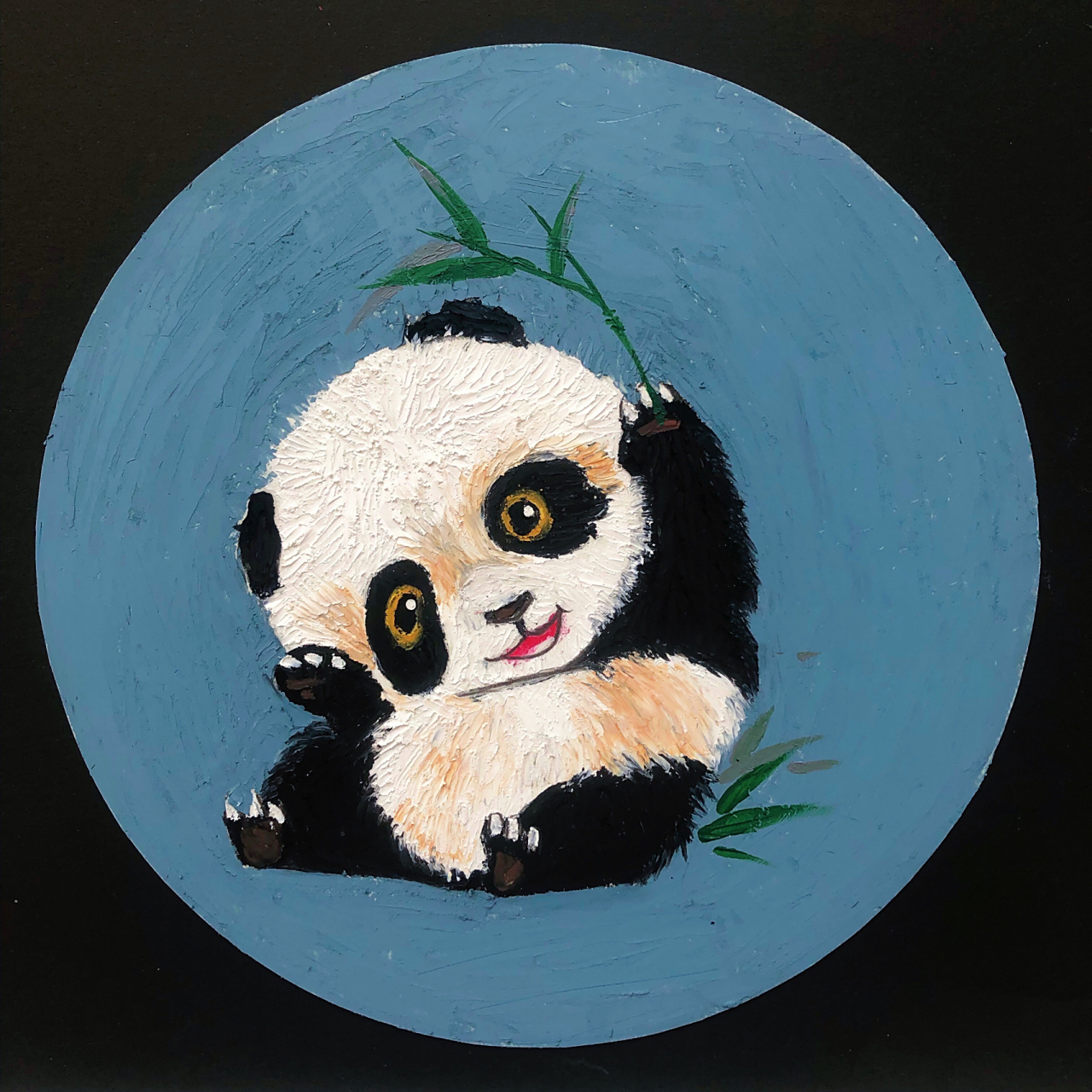 创意美术课件|爱吃竹子的大熊猫94 临摹  熊猫可以换成马克笔涂色