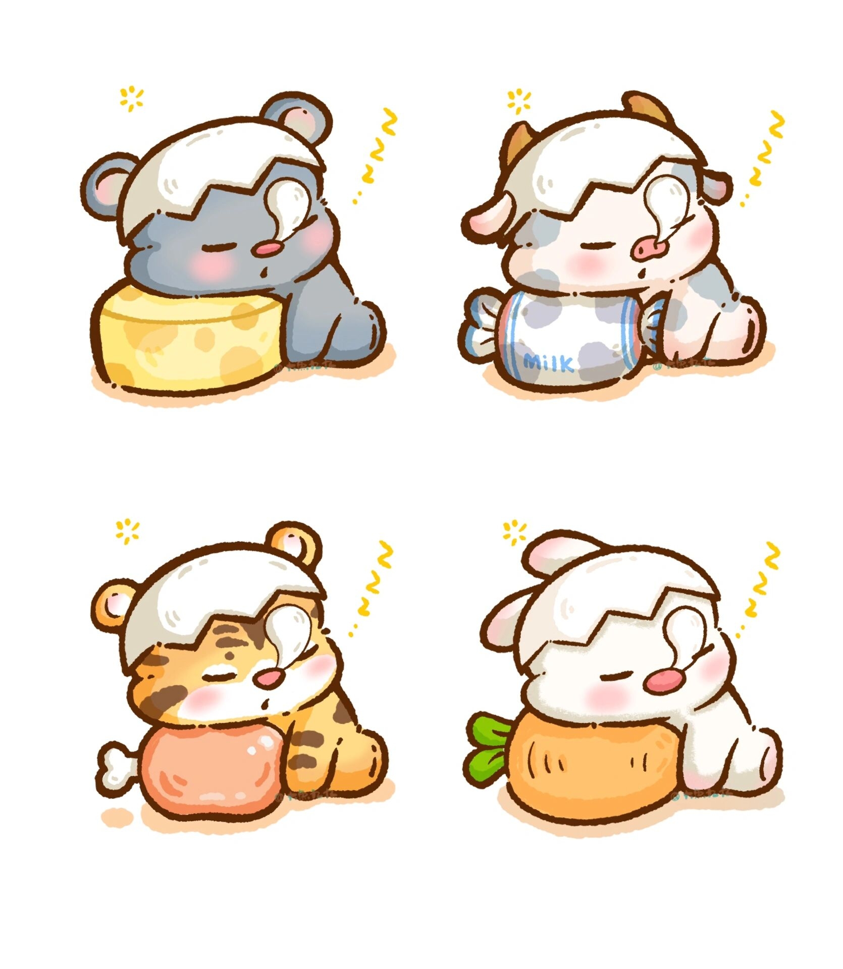 头像分享|吃饱就犯困 瞌睡十二生肖小动物