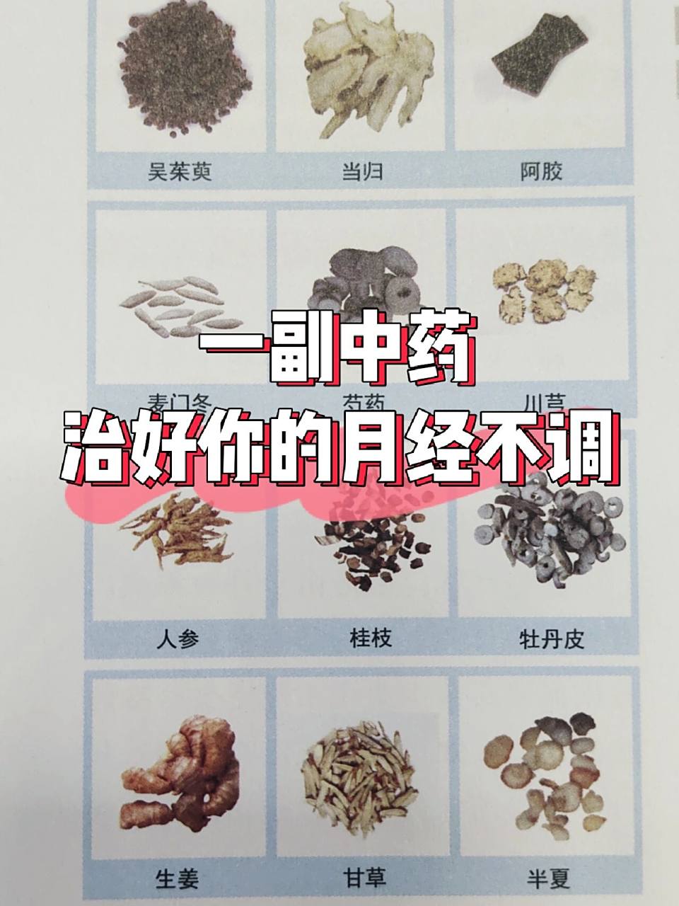 一副中药,治好你的月经不调 94处方:吴茱萸,当归,阿胶,麦门冬(去心)