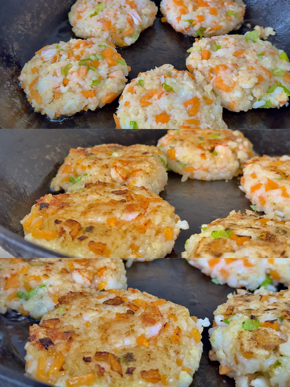 早餐|剩米饭消耗|香煎米饼·时蔬大米卷  剩米饭也能做出好吃的"年糕"