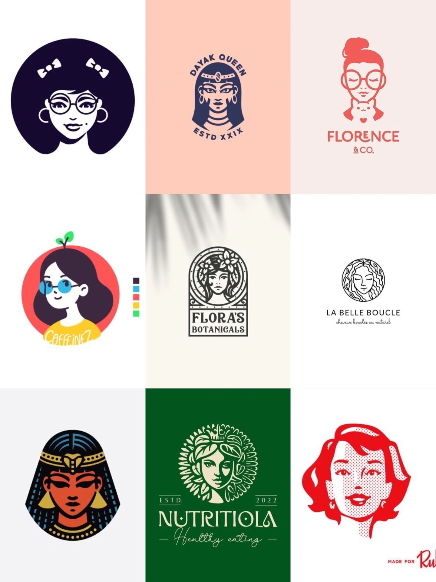 ???‍?优雅女性头像logo设计