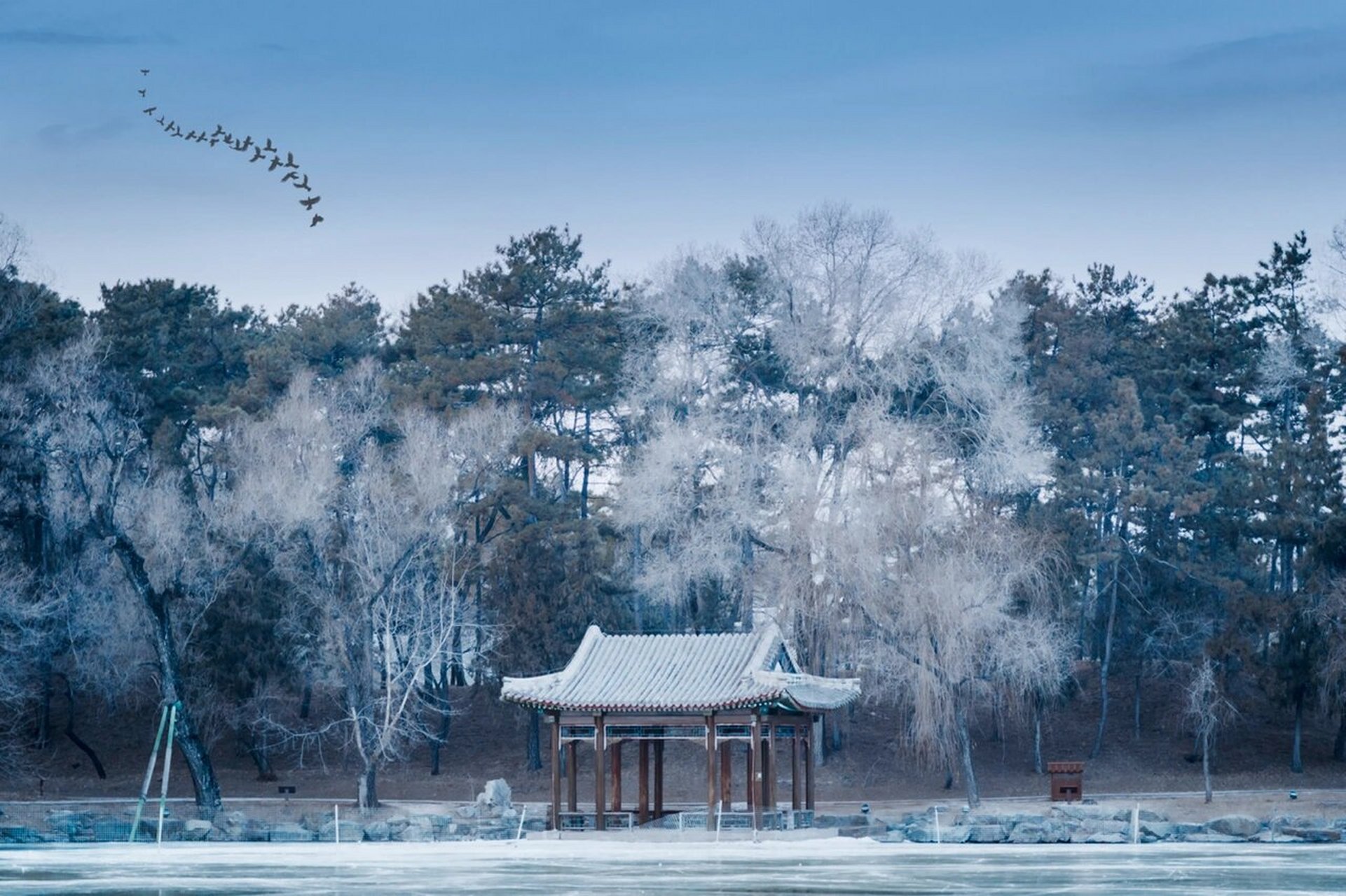 避暑山庄图片雪景图片